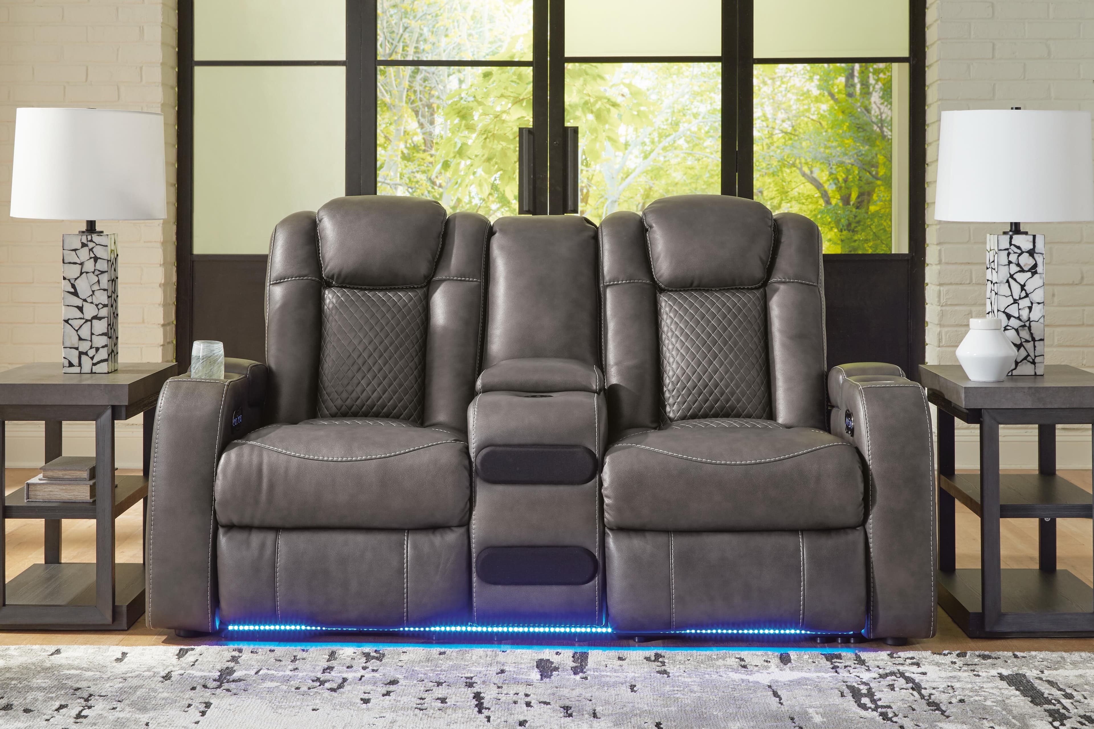 Fyne-Dyme Power Reclining Loveseat w/ Console
