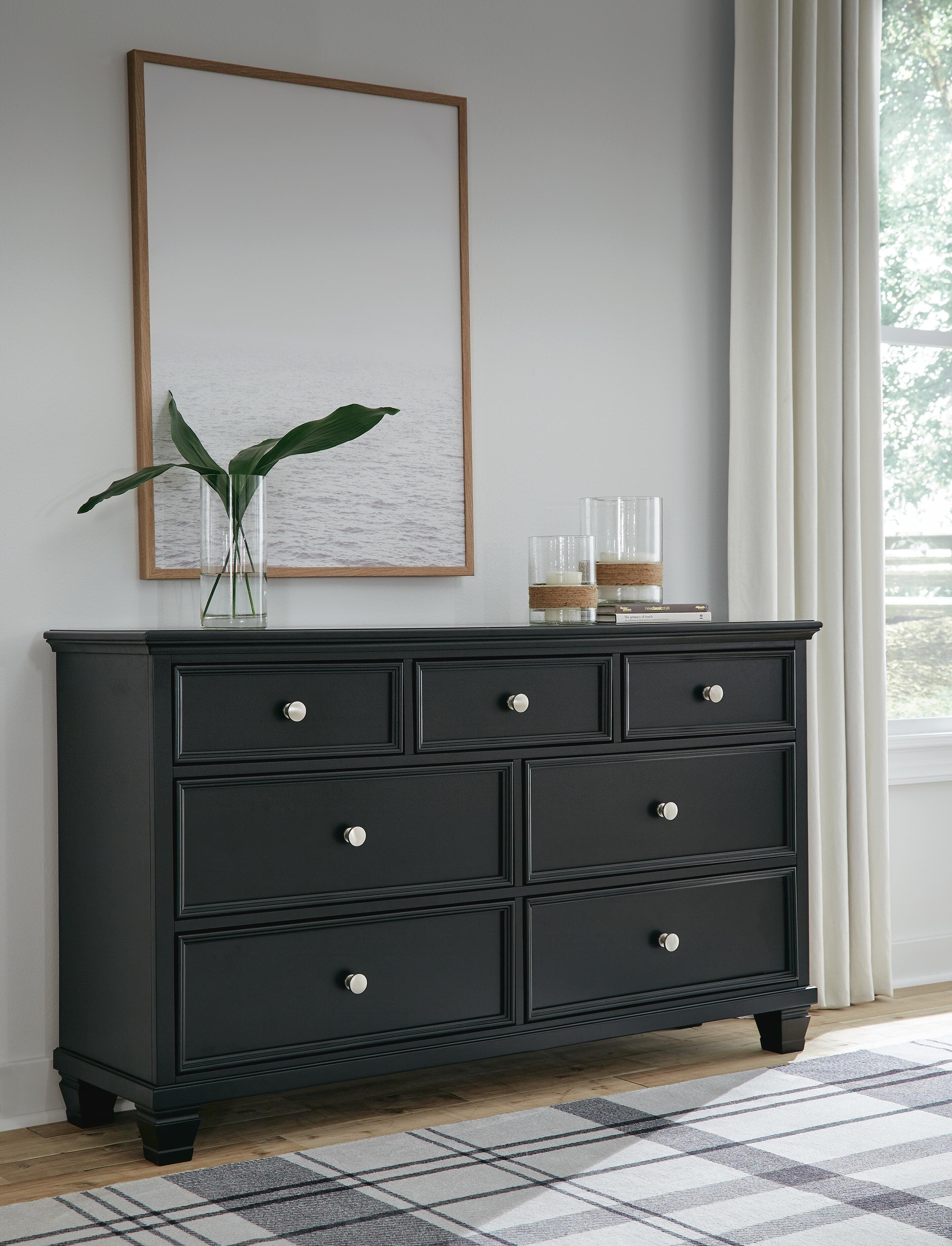 Lanolee California King Panel Bed, Dresser and Mirror