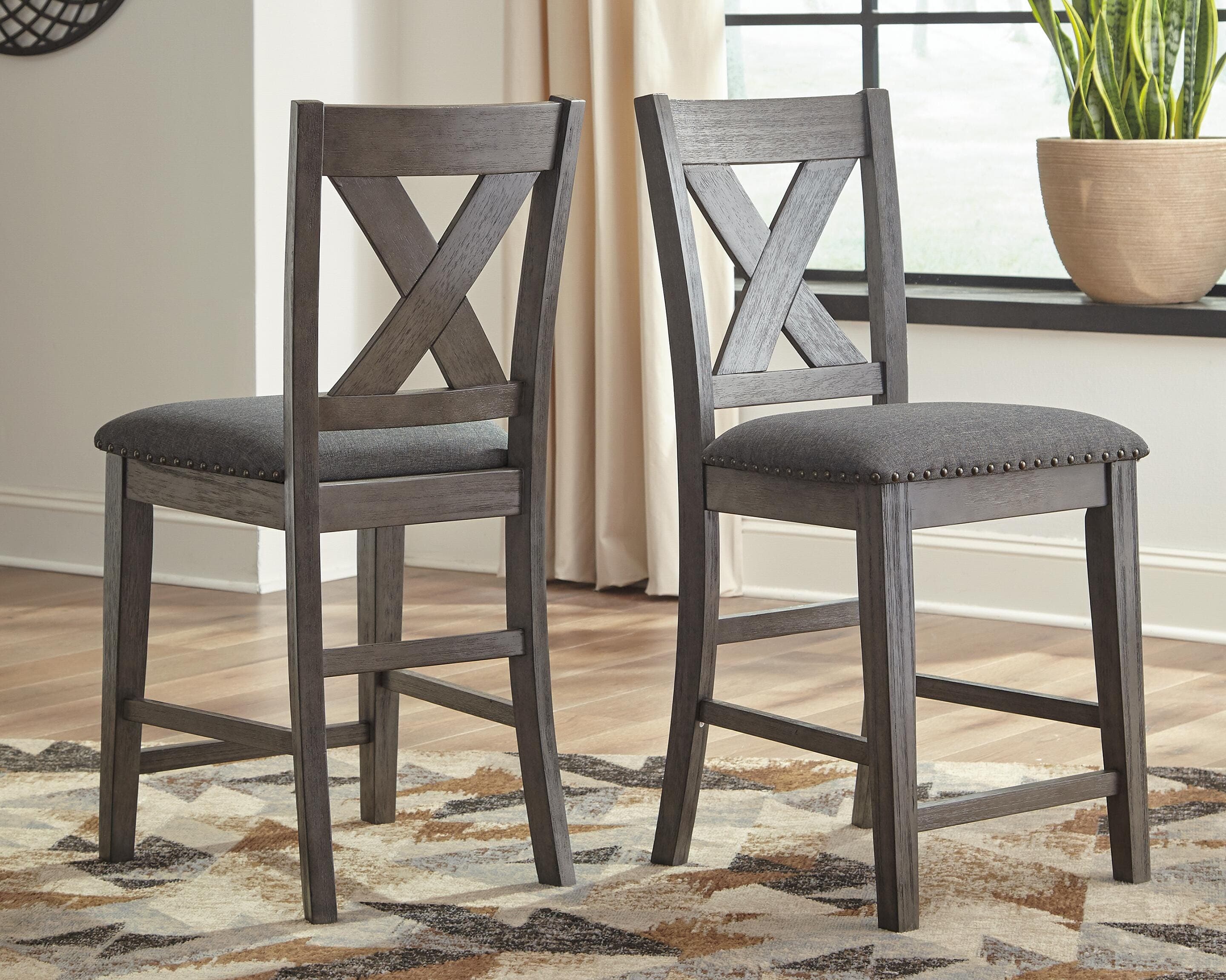 Caitbrook X-Back Upholstered Bar Stool