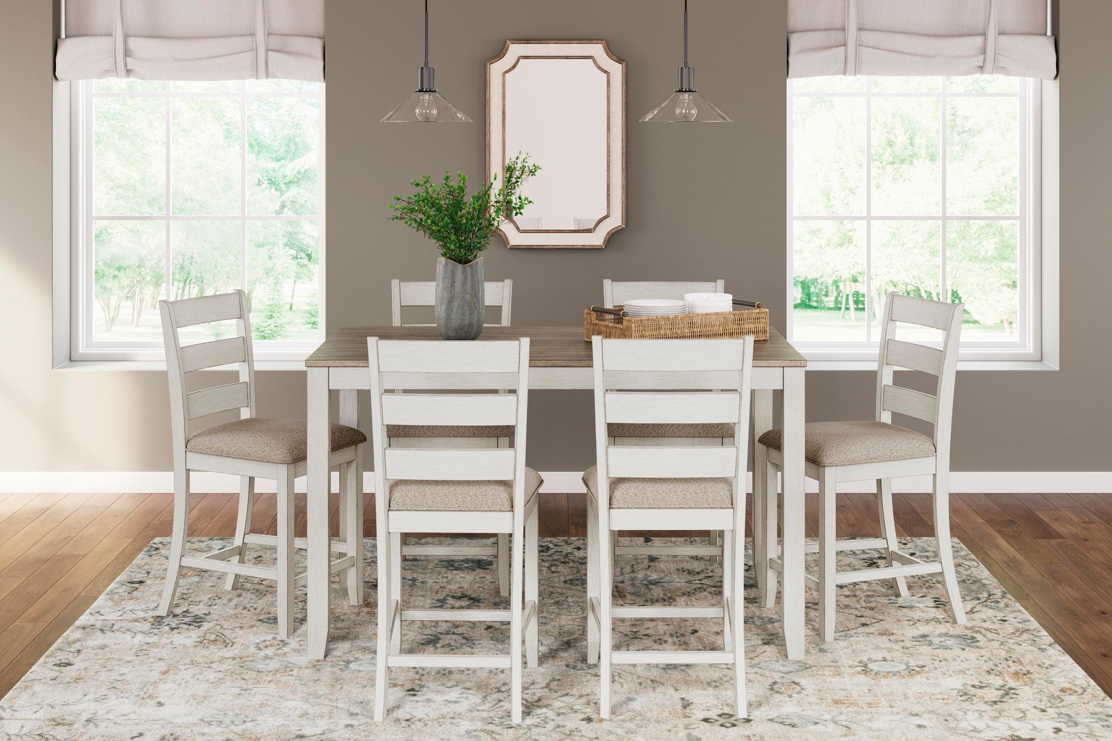 Skempton Counter Height Dining Table and Bar Stools (set of 7)