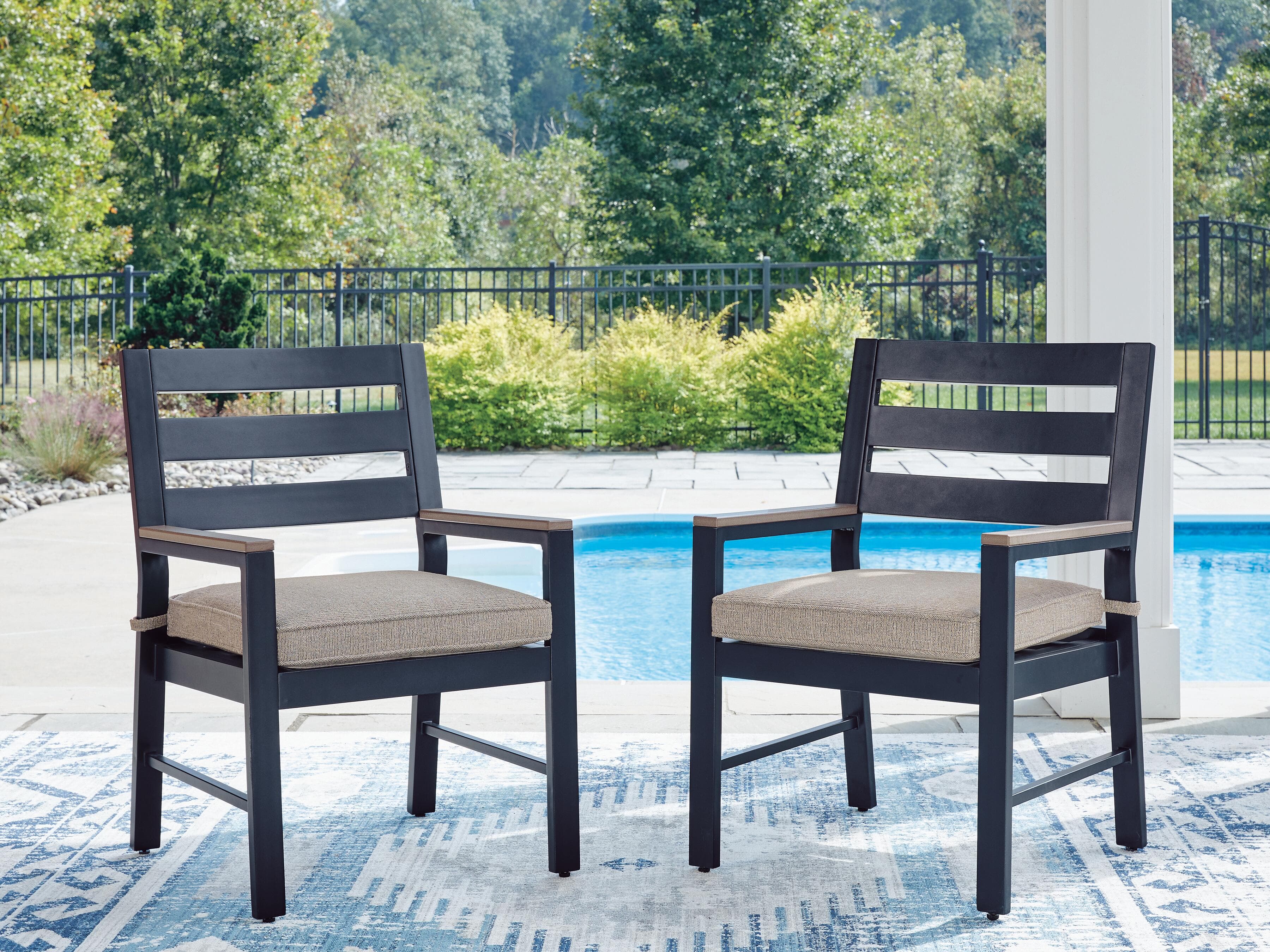 East Beach Outdoor Arm Chair with Cushion (set of 2)