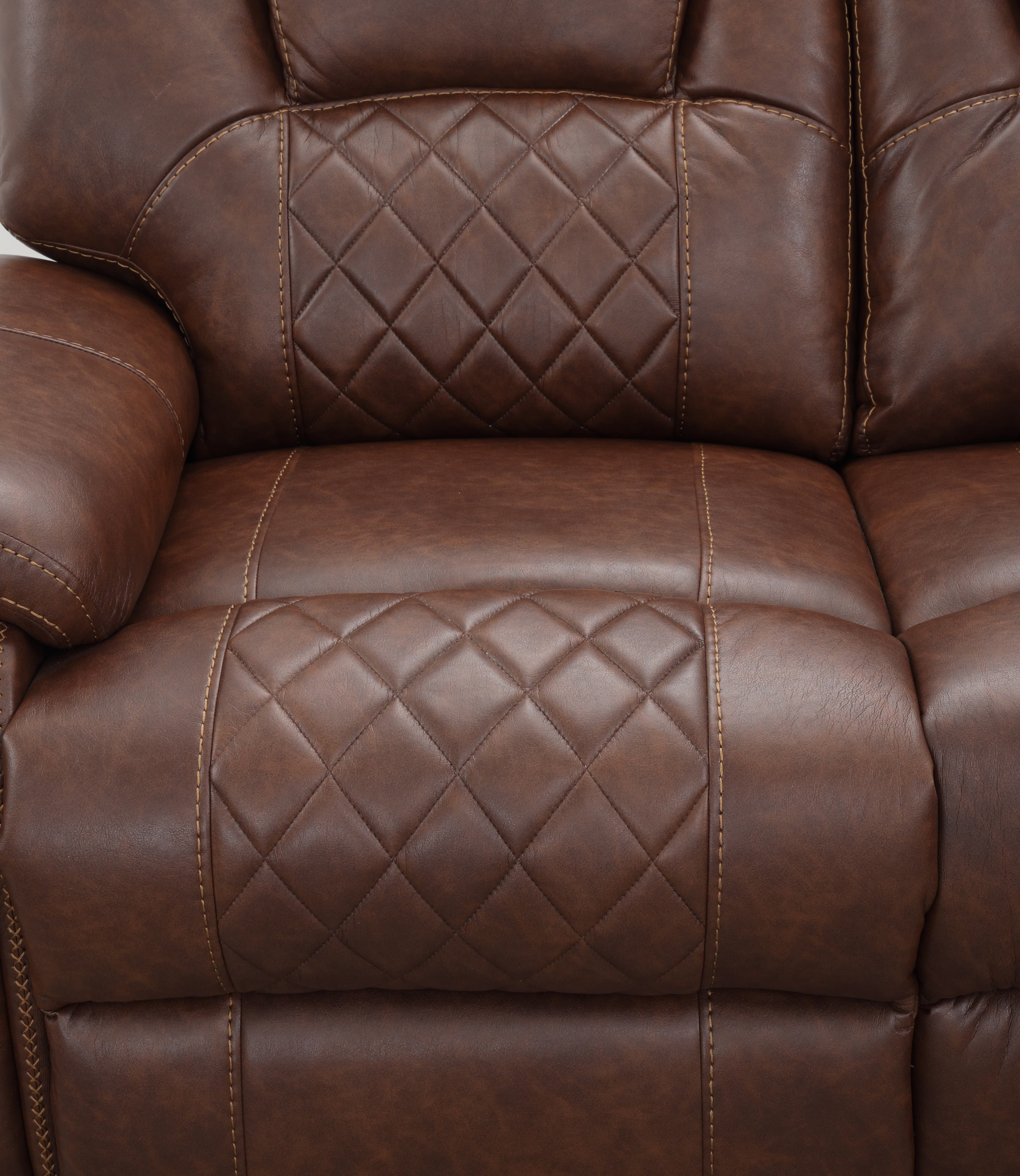 Manual Reclining Loveseat Leona Saddle Brown