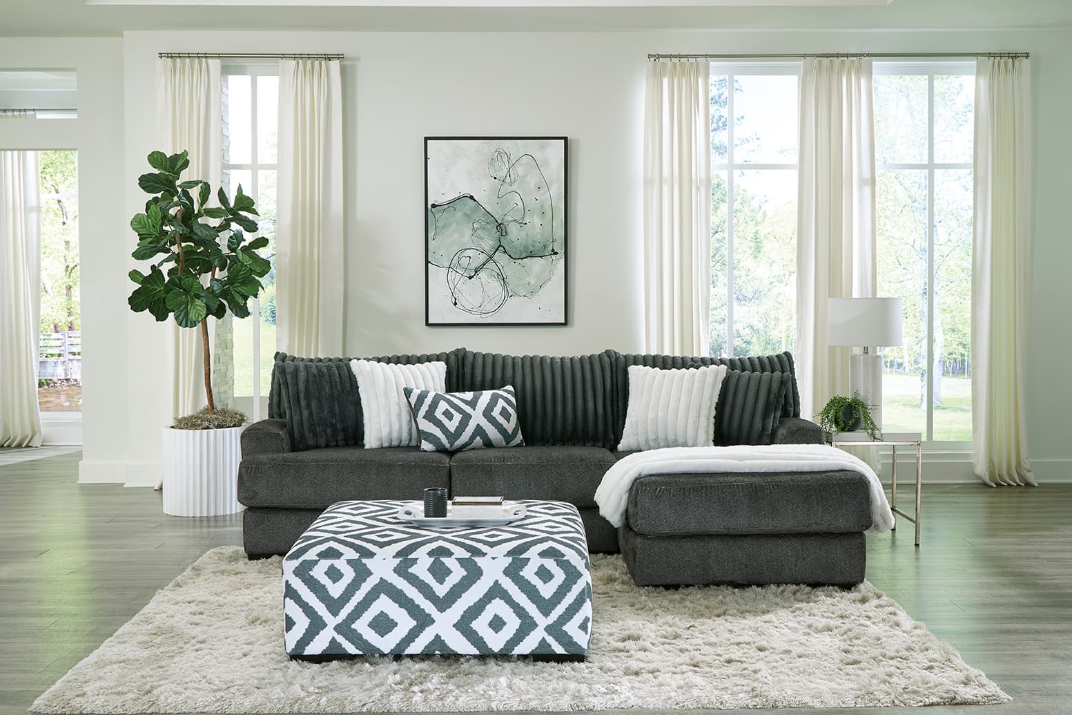 2 PC Power Reclining Sectional Gunmetal