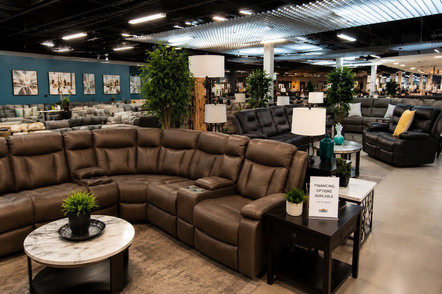 A Ramos Furniture showroom floor with sofas and home furniture displays