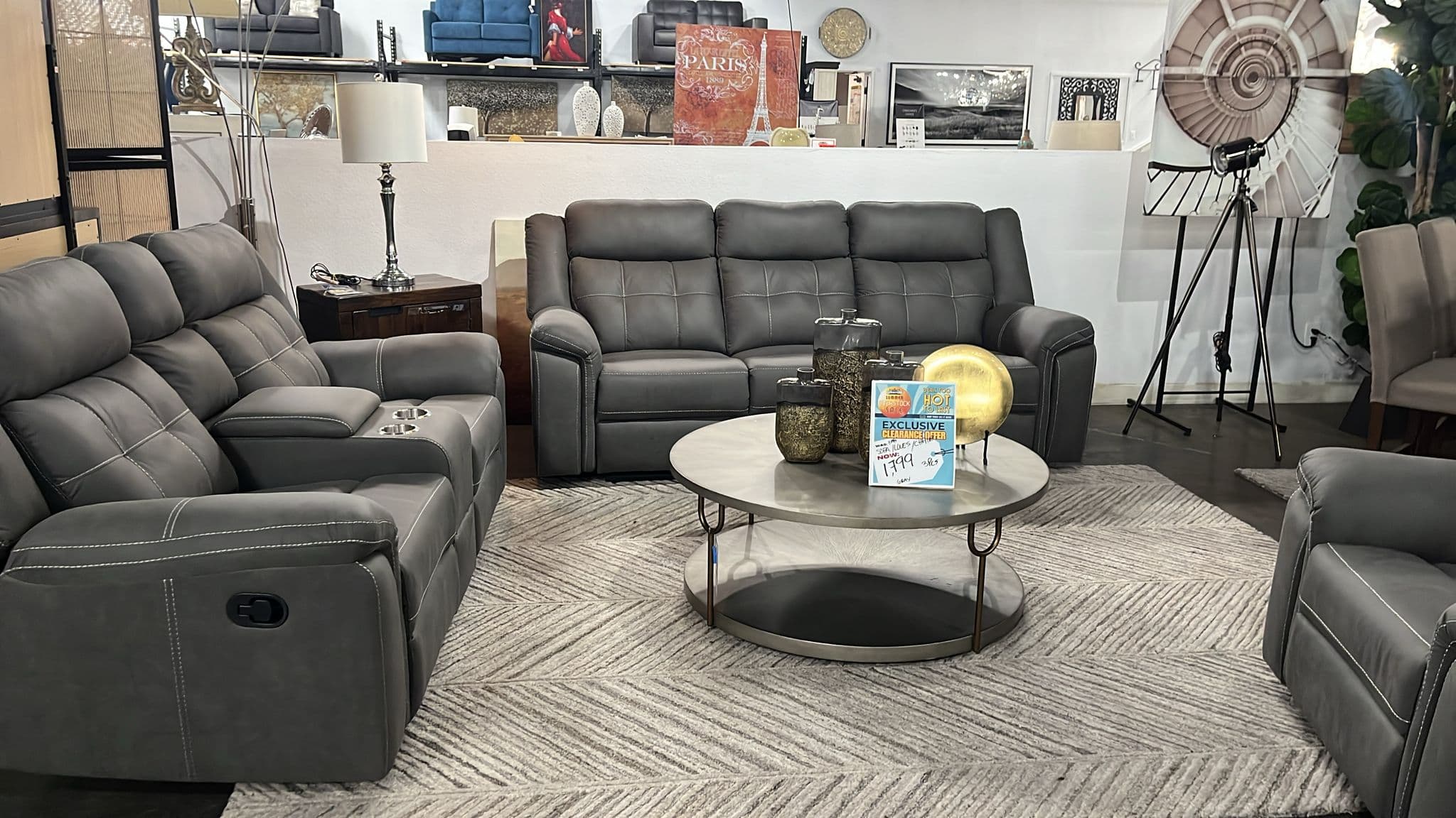 Fresno Glider Motion Recliner - Grey