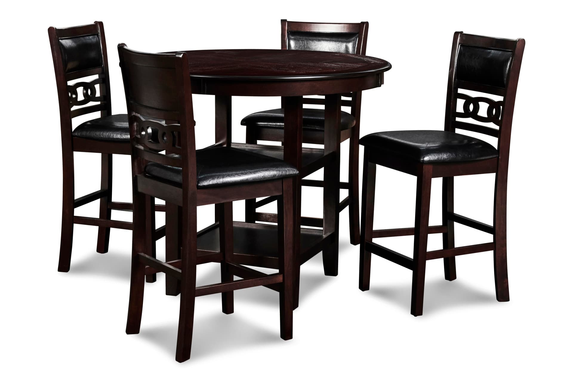 Gia 5 Pc 42" Round Counter Dining Table & 4 Chairs
