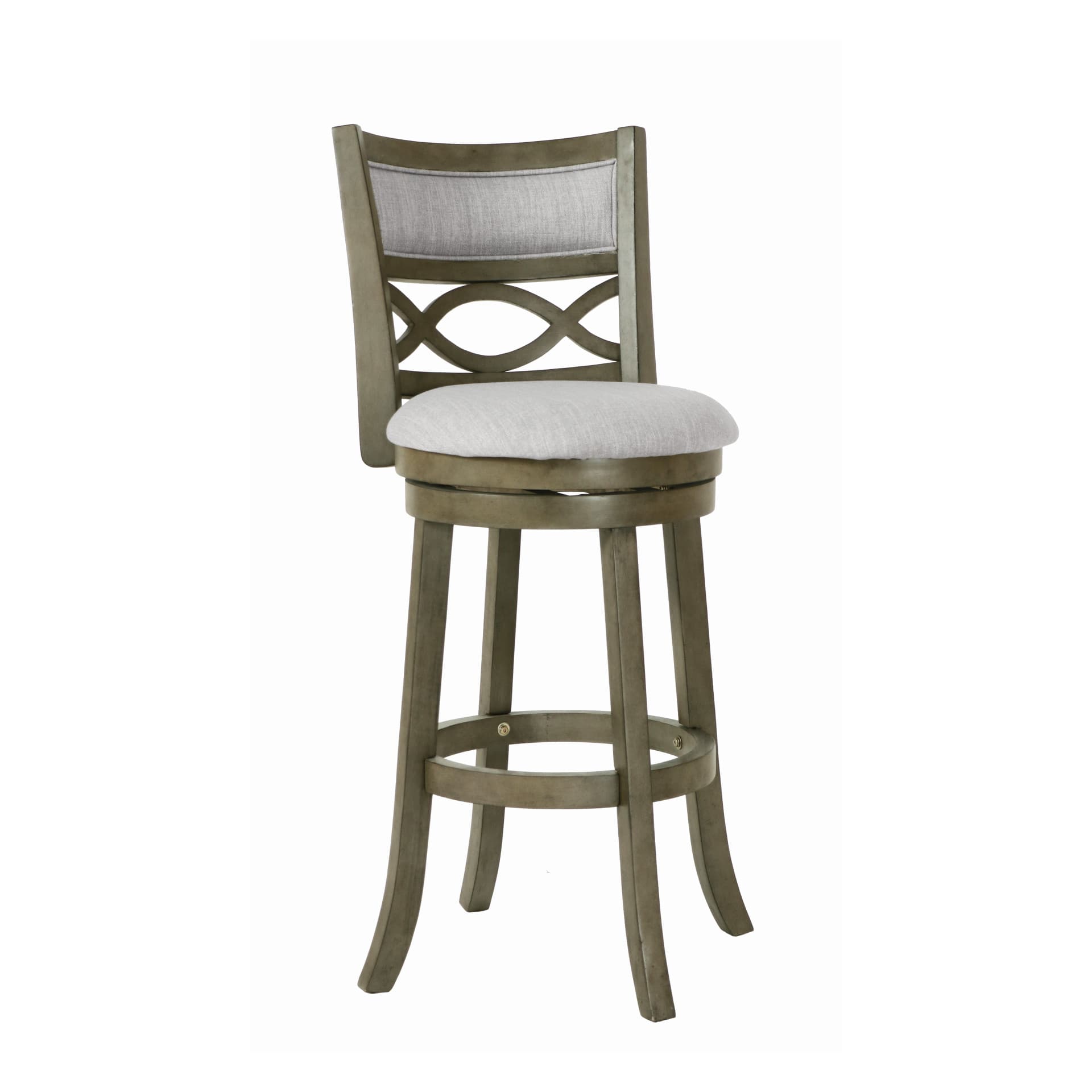 Manchester 29" Bar Stool with Fabric Cushions, Gray
