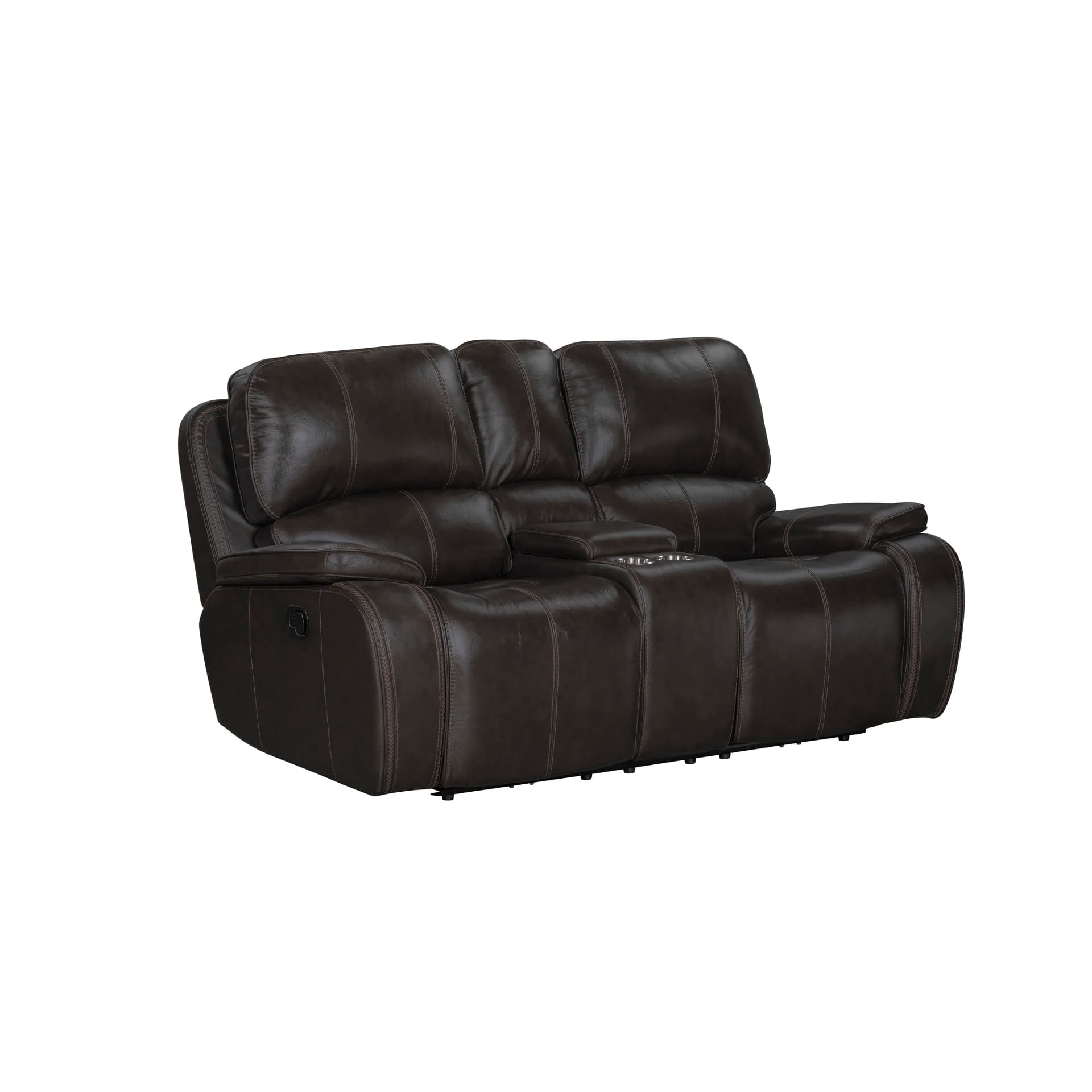 Brookings Console Loveseat with Dual Recliners, Charcoal