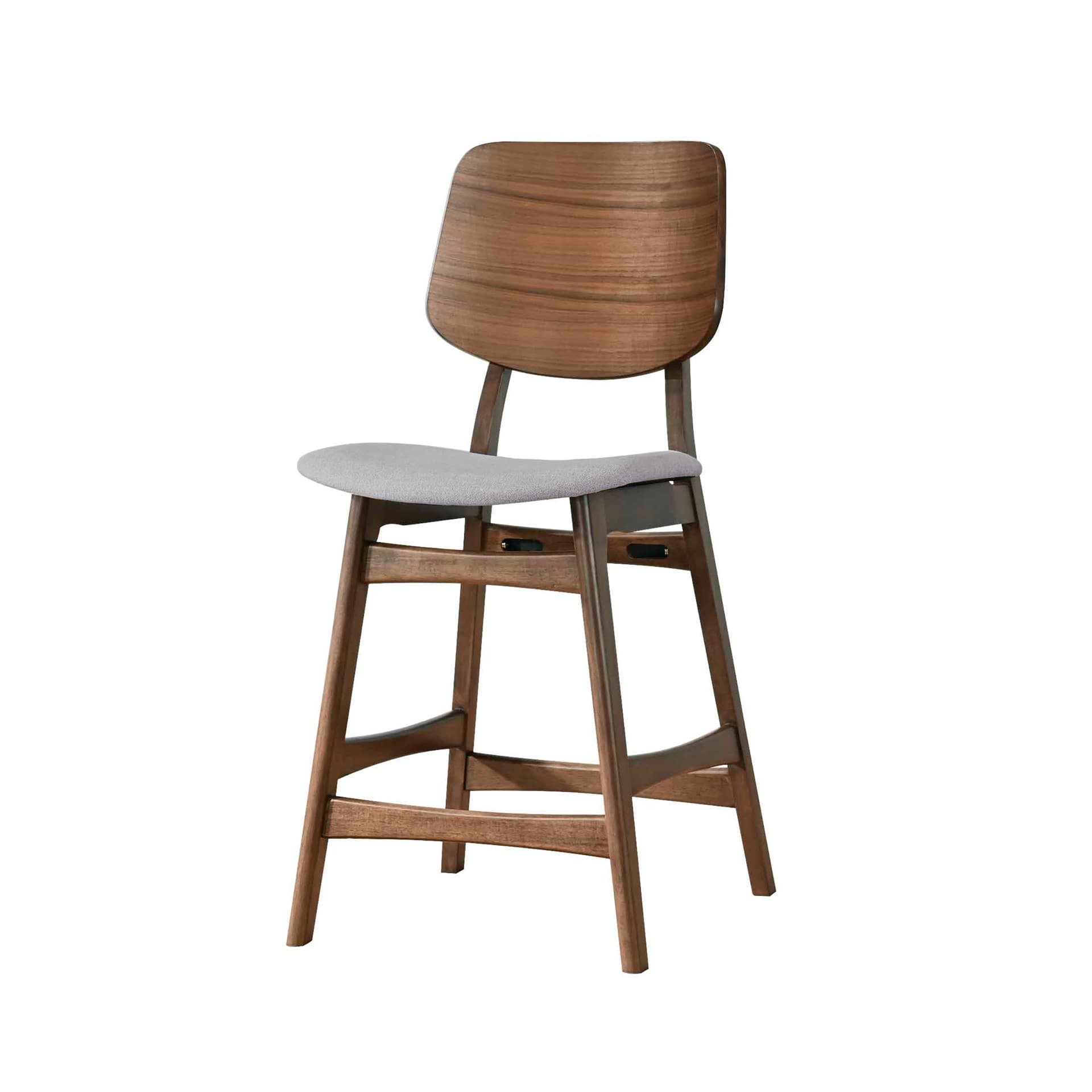 Oscar Counter Chair with Dark Gray Cushion, Walnut