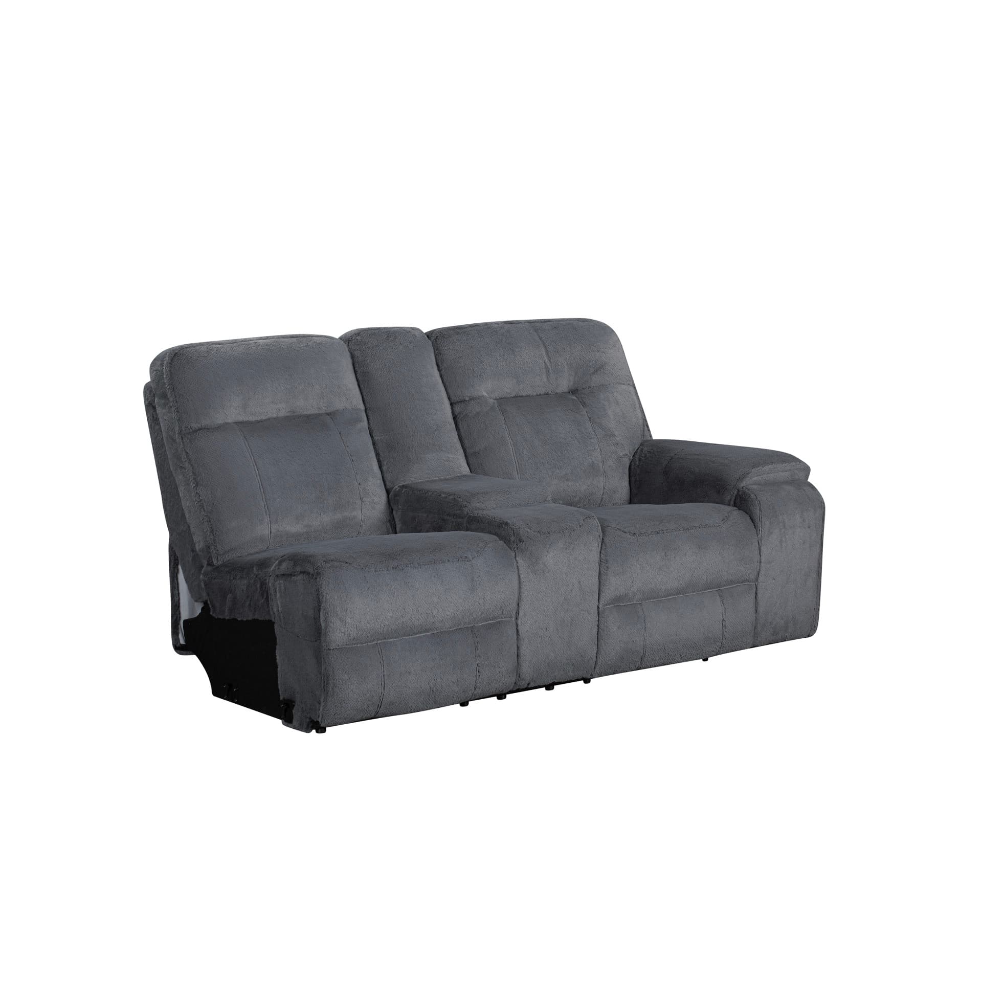 Teddy Right-Arm Facing Console Loveseat with One Power Hr & Fr, Gray