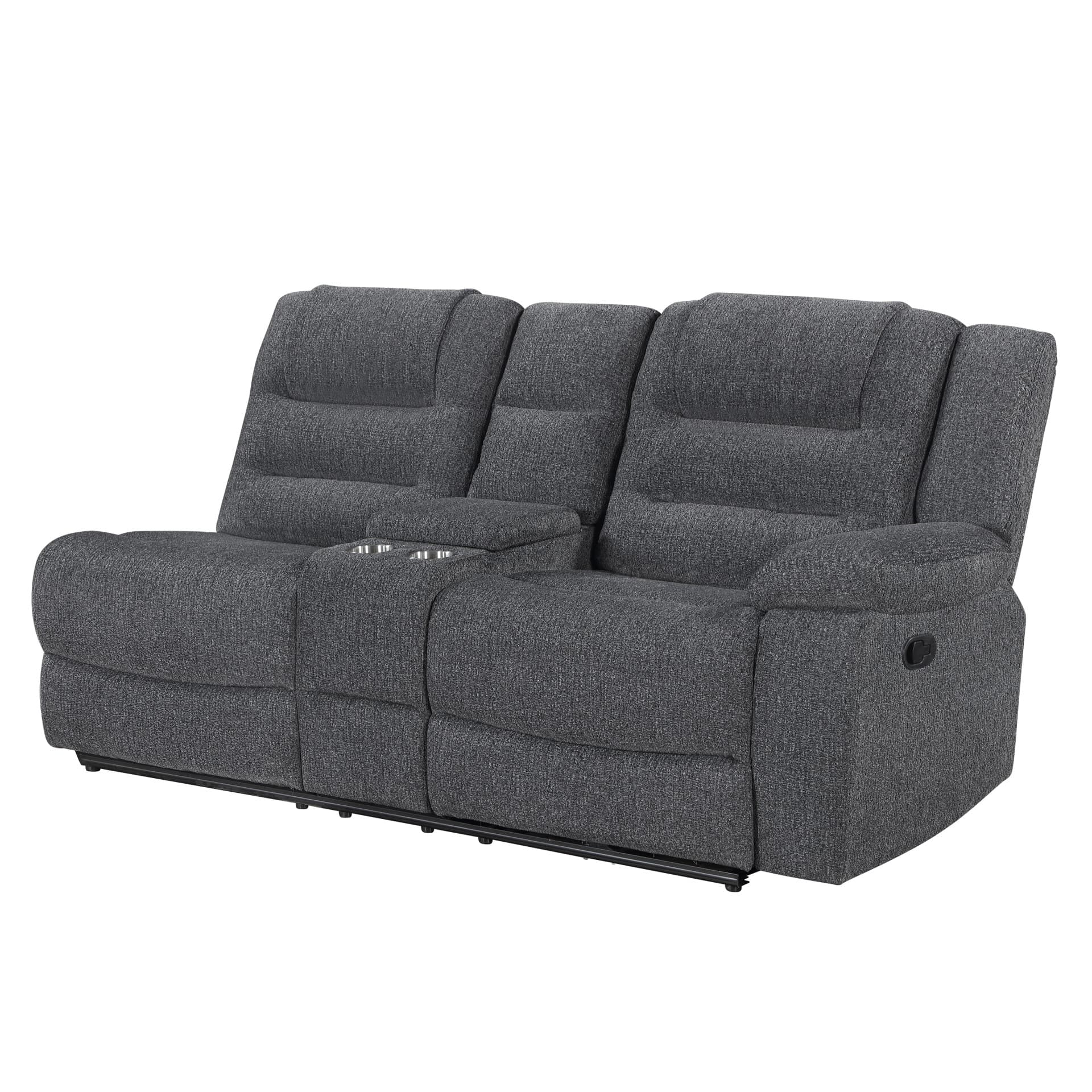 Redondo Right-Arm Facing Console Loveseat with 1 Recliner, Dark Gray