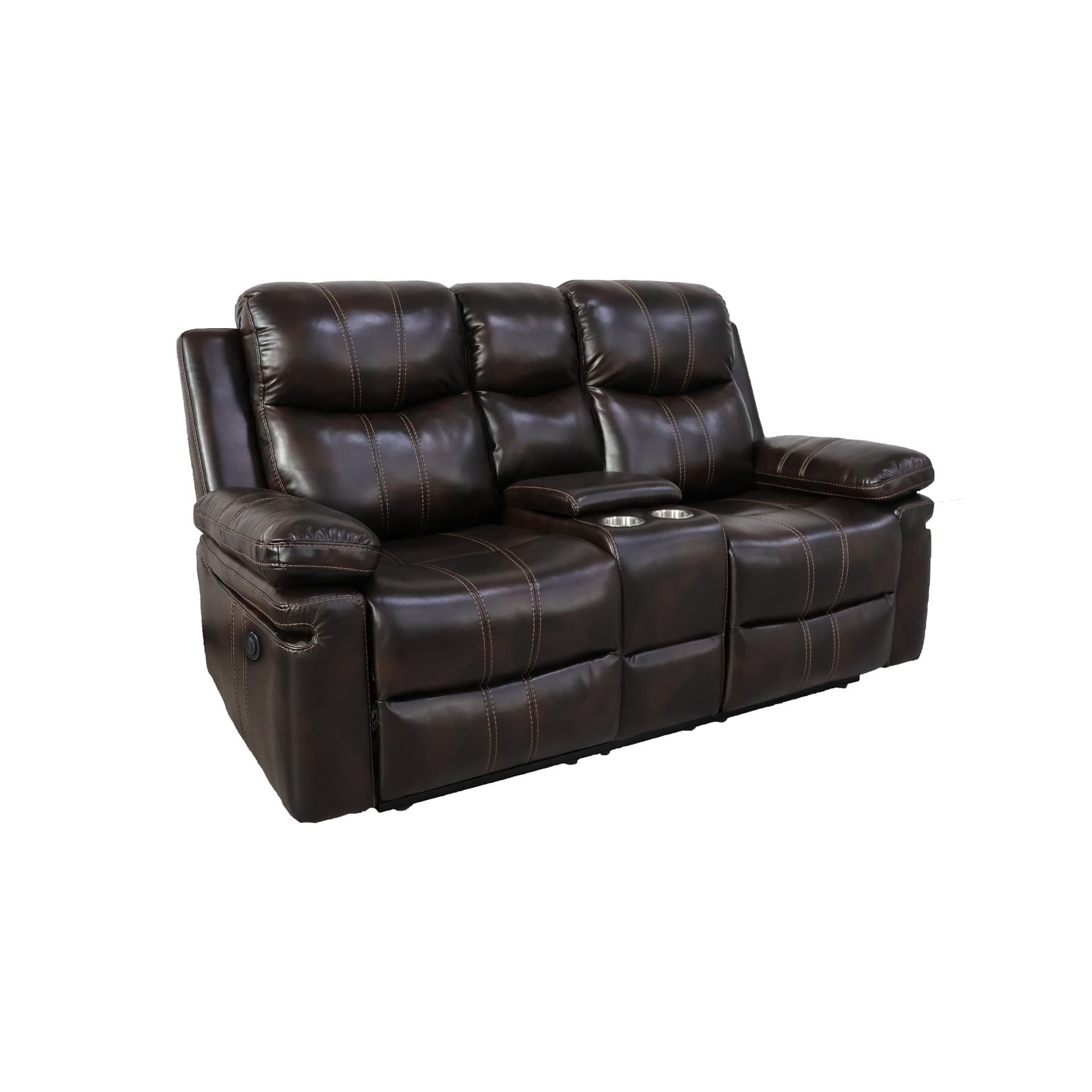 Kellen Console Loveseat with Power Fr, Brown