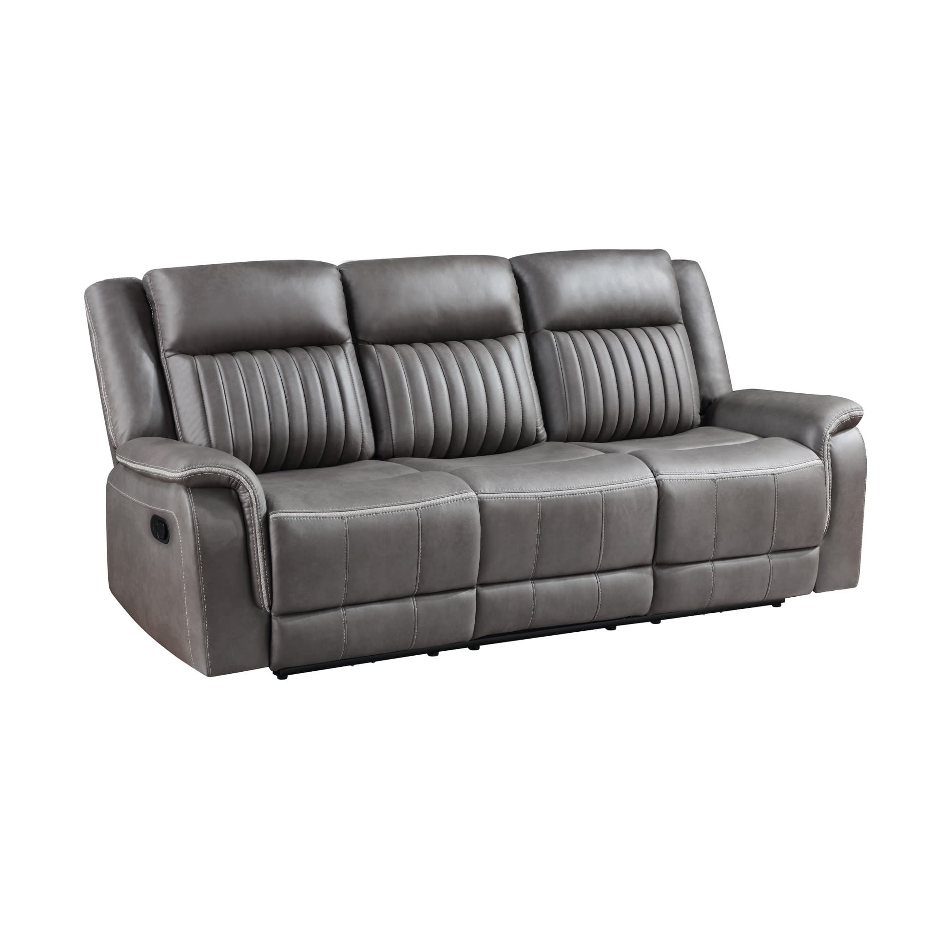 Enzo Sofa with Dual Recliner, Gray