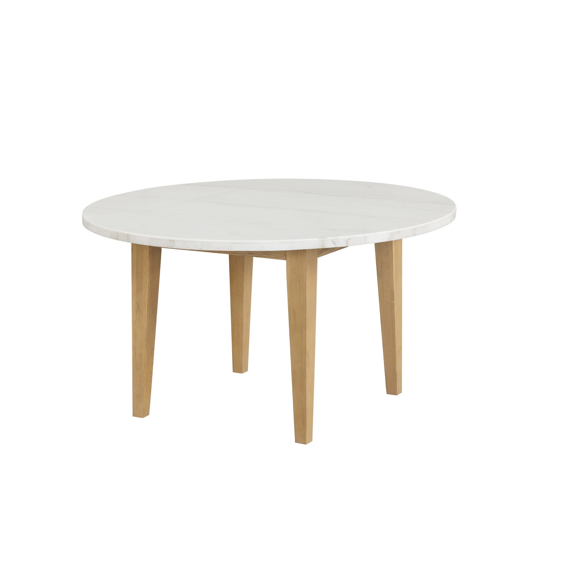 Essence 54" Round Dining Table with Marble Top, Natural