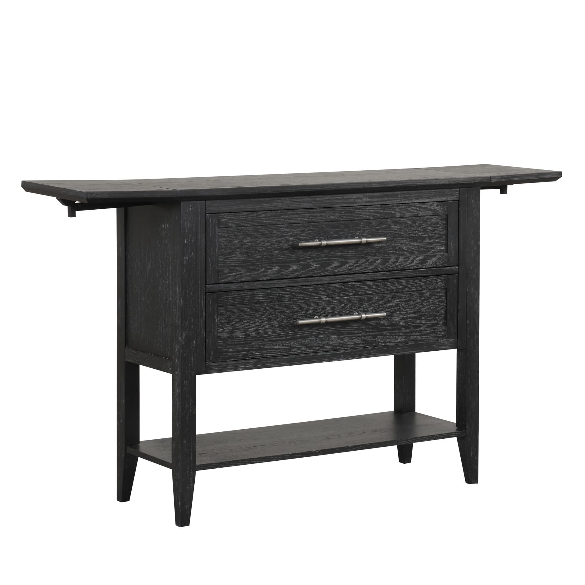 Sable Crest Drop Leaf Server, Black
