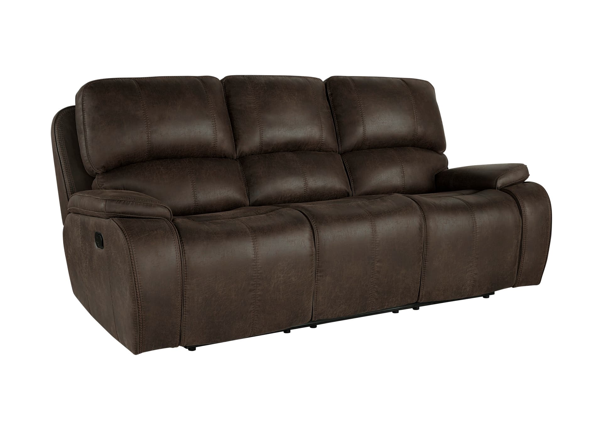 Brookings Sofa with Dual Recliner, Brown