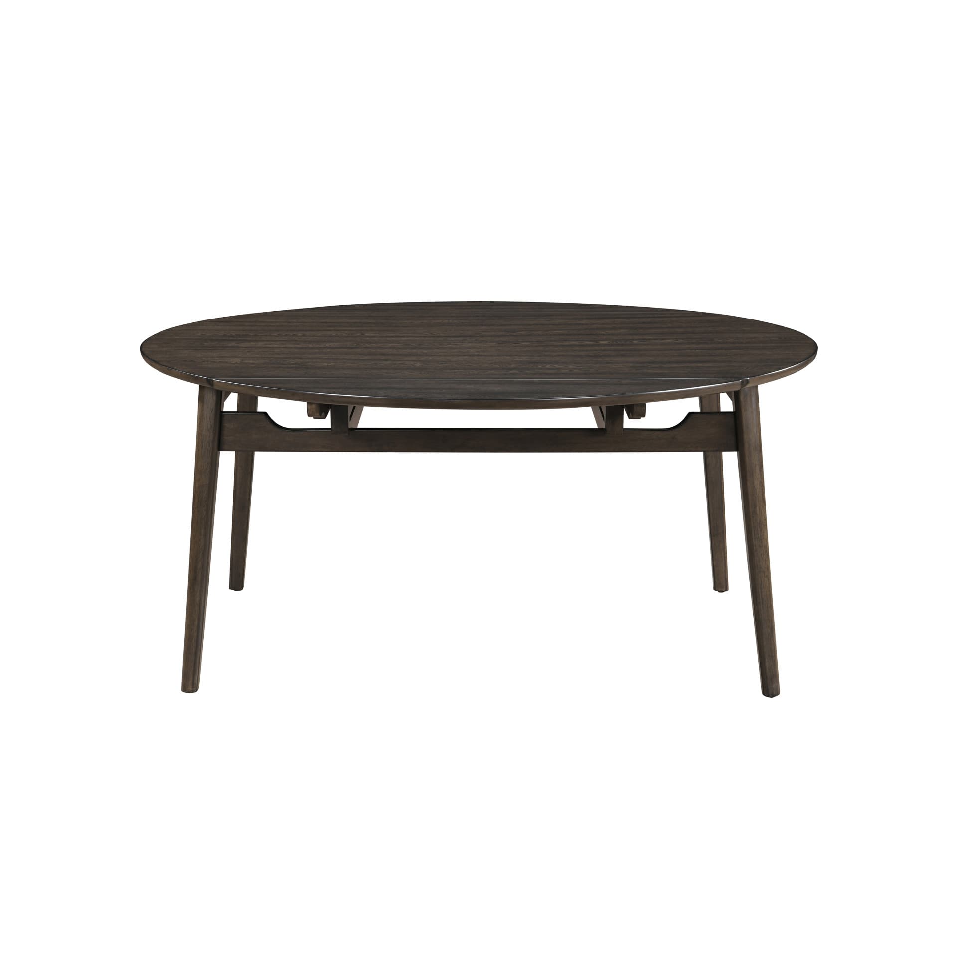 Rex 65" Round Table with Self Storing Leaves, Walnut