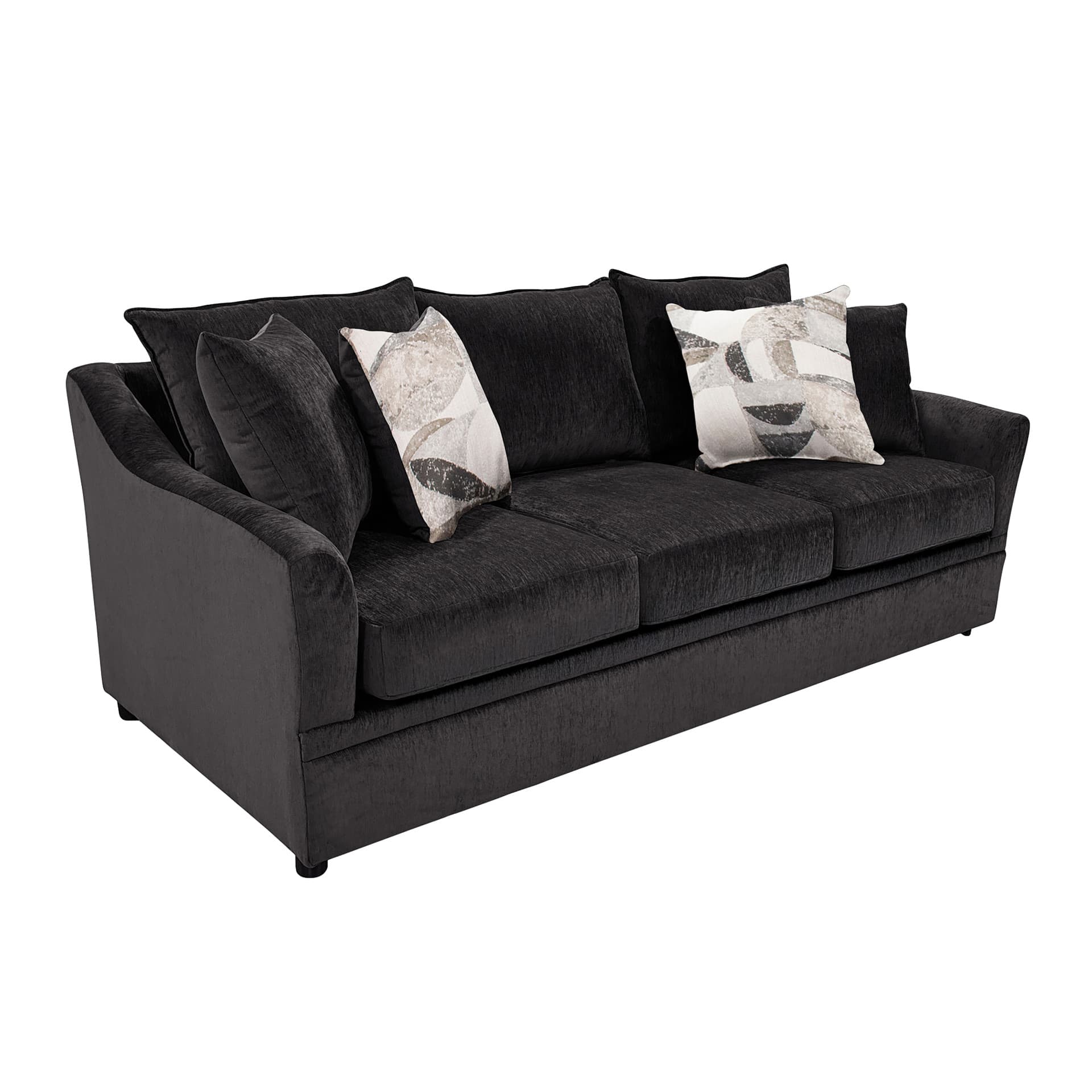 Sylvie Sofa with 4 Accent Pillows, Lush Mink Gray