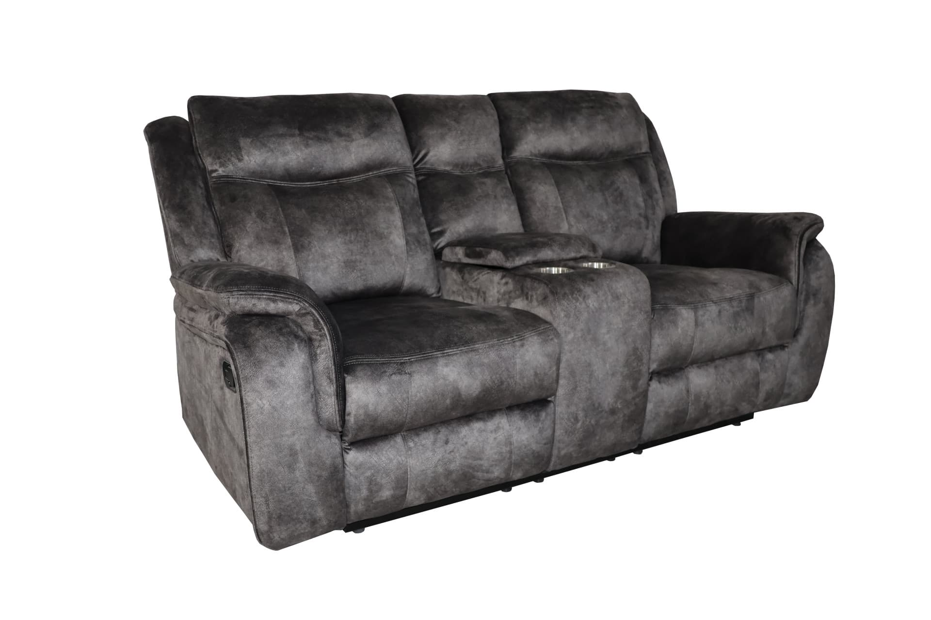 Park City Console Loveseat with Dual Recliners, Slate