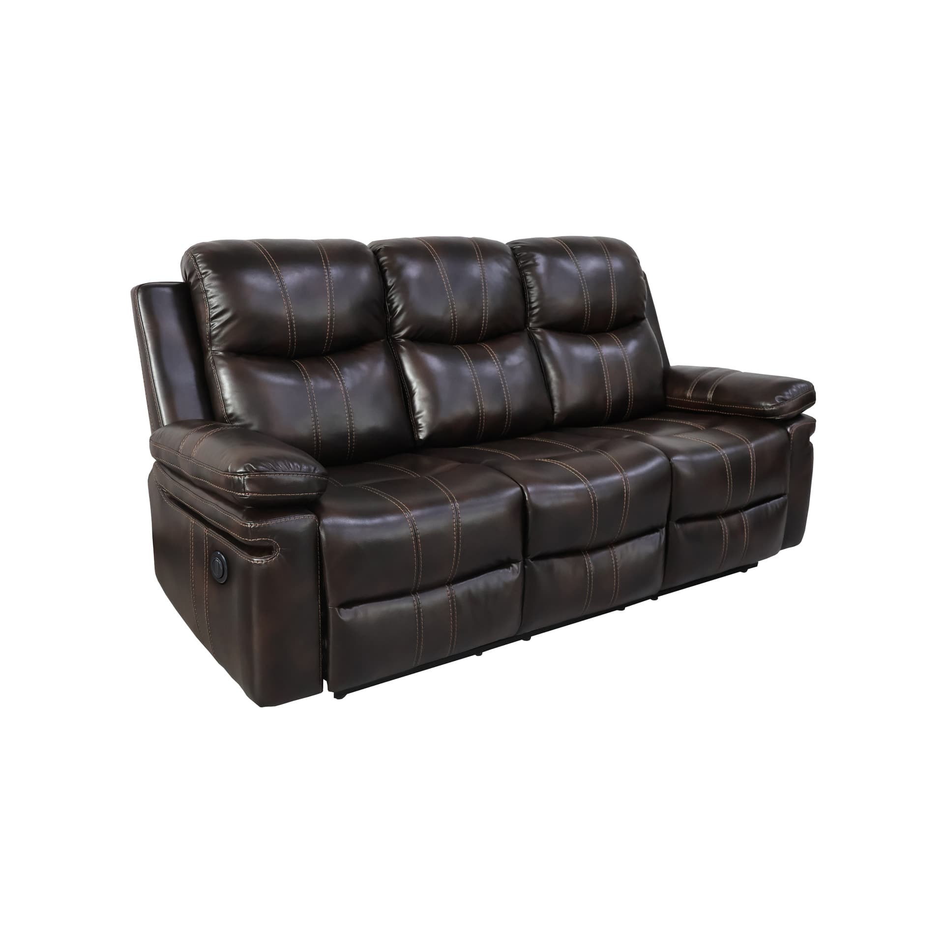 Kellen Sofa with Drop Down Tray & Power Fr, Brown