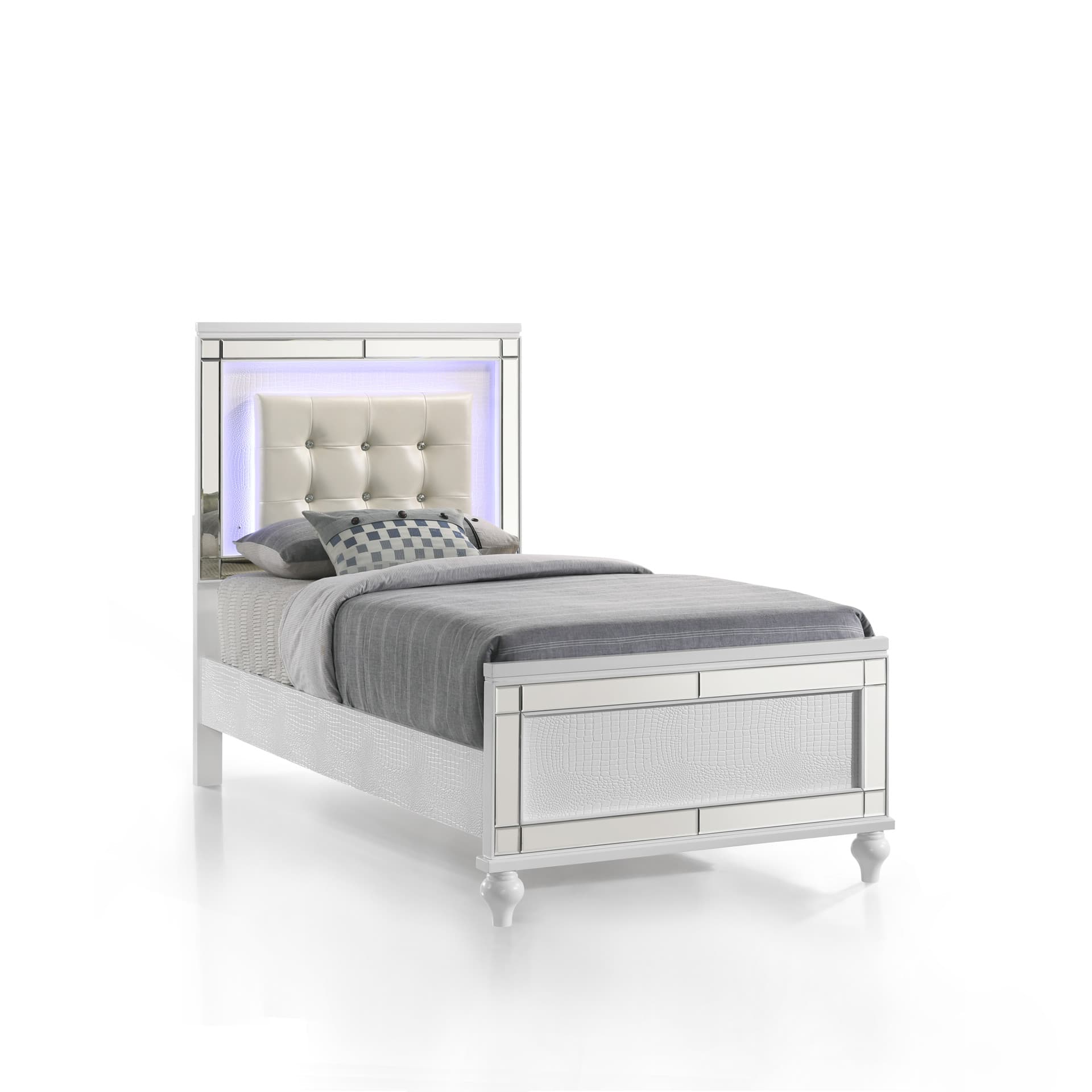 Valentino White Twin Bed