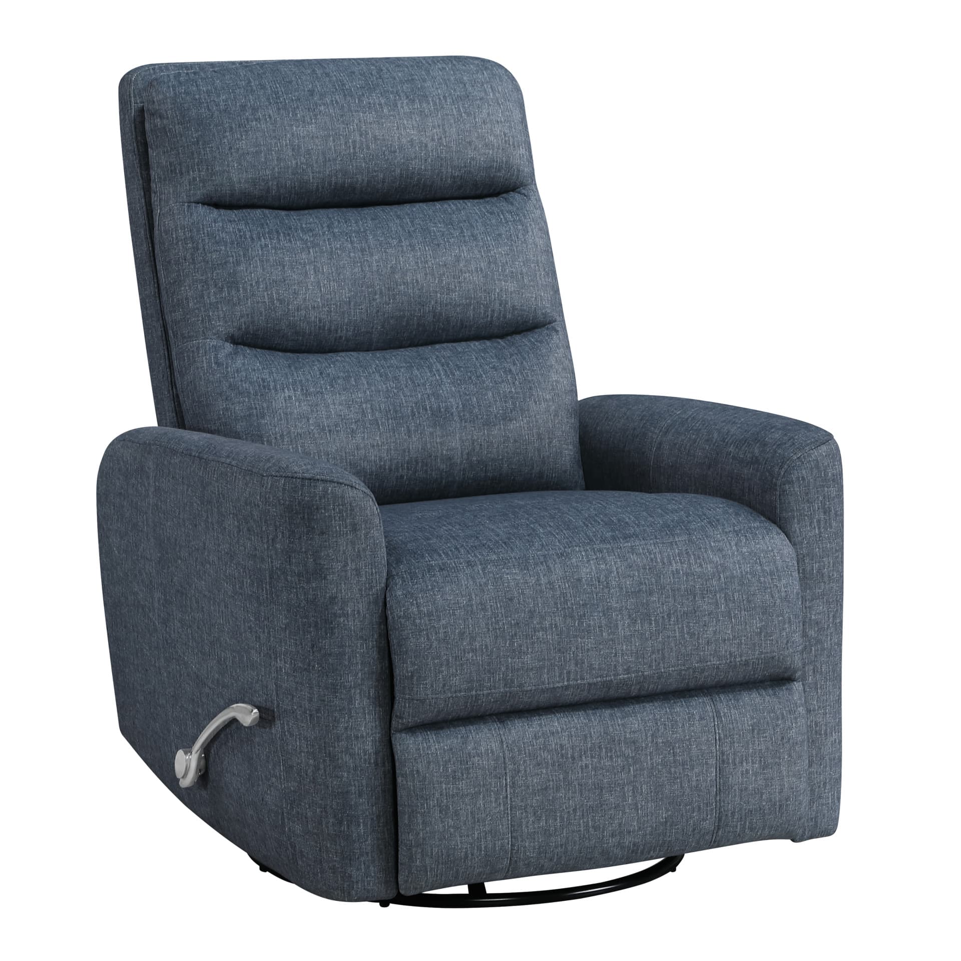 Takami Swivel Recliner, Blue Poly