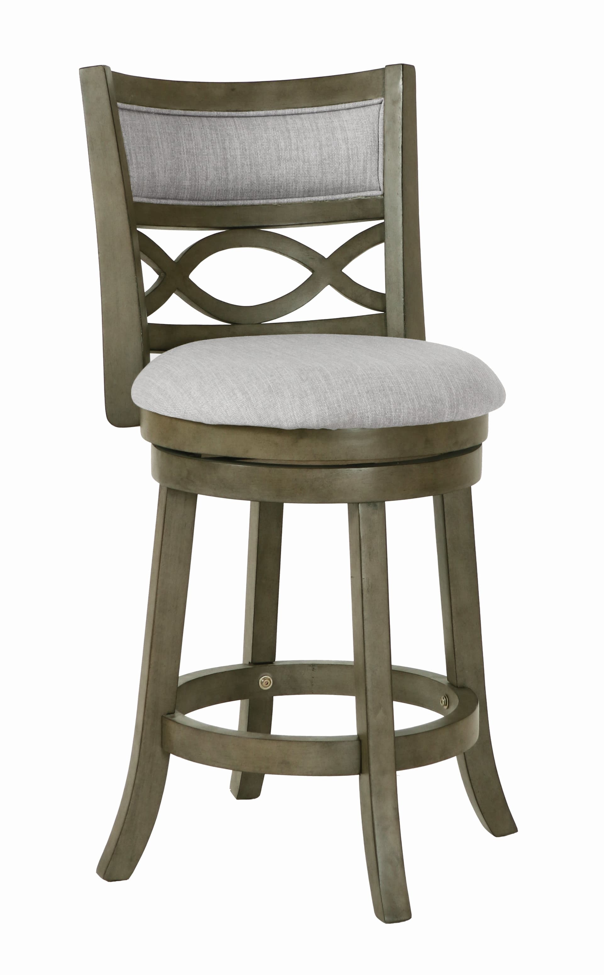 Manchester 24" Counter Stool with Fabric Cushions, Gray