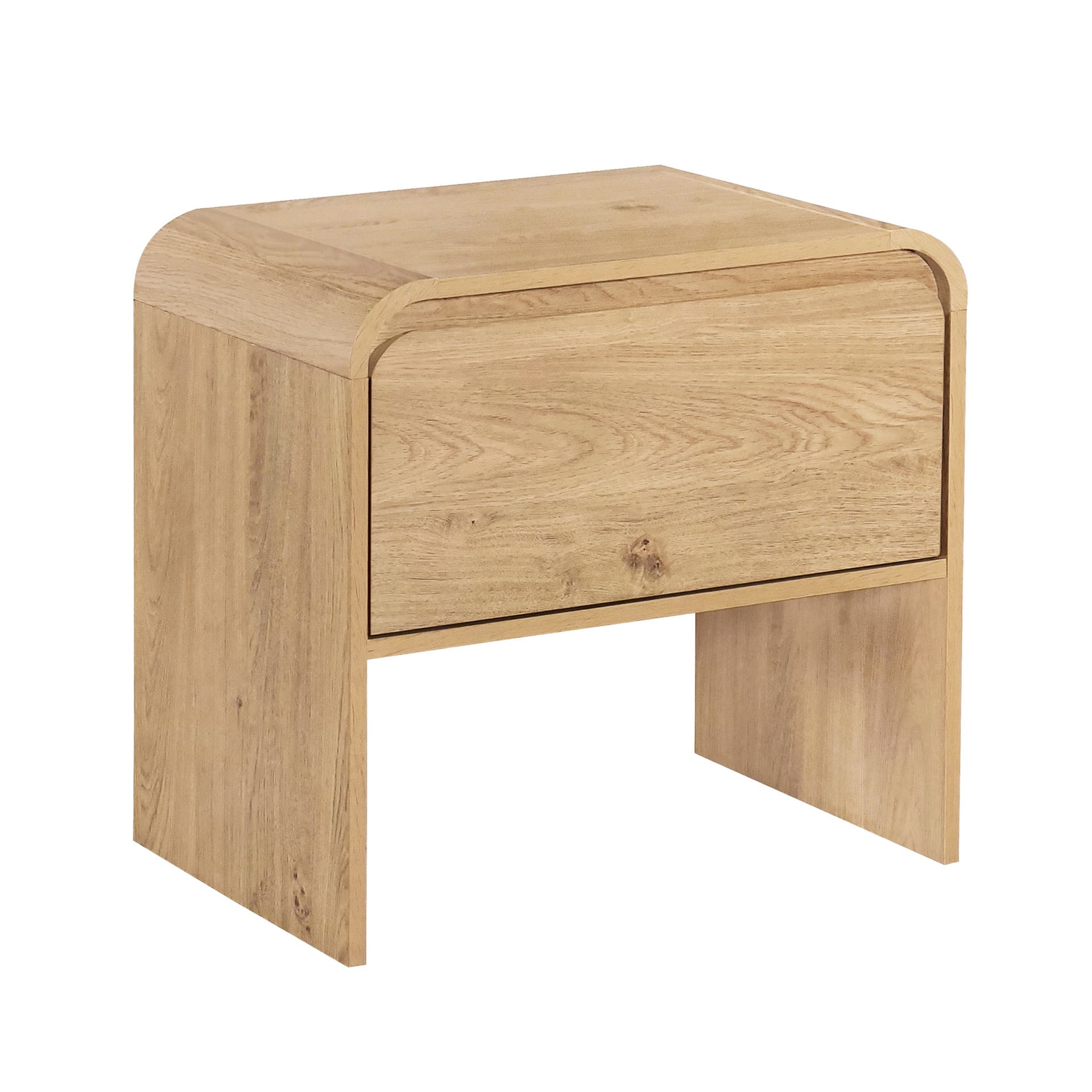Mara One Drawer End Table / Bedside Table, Natural
