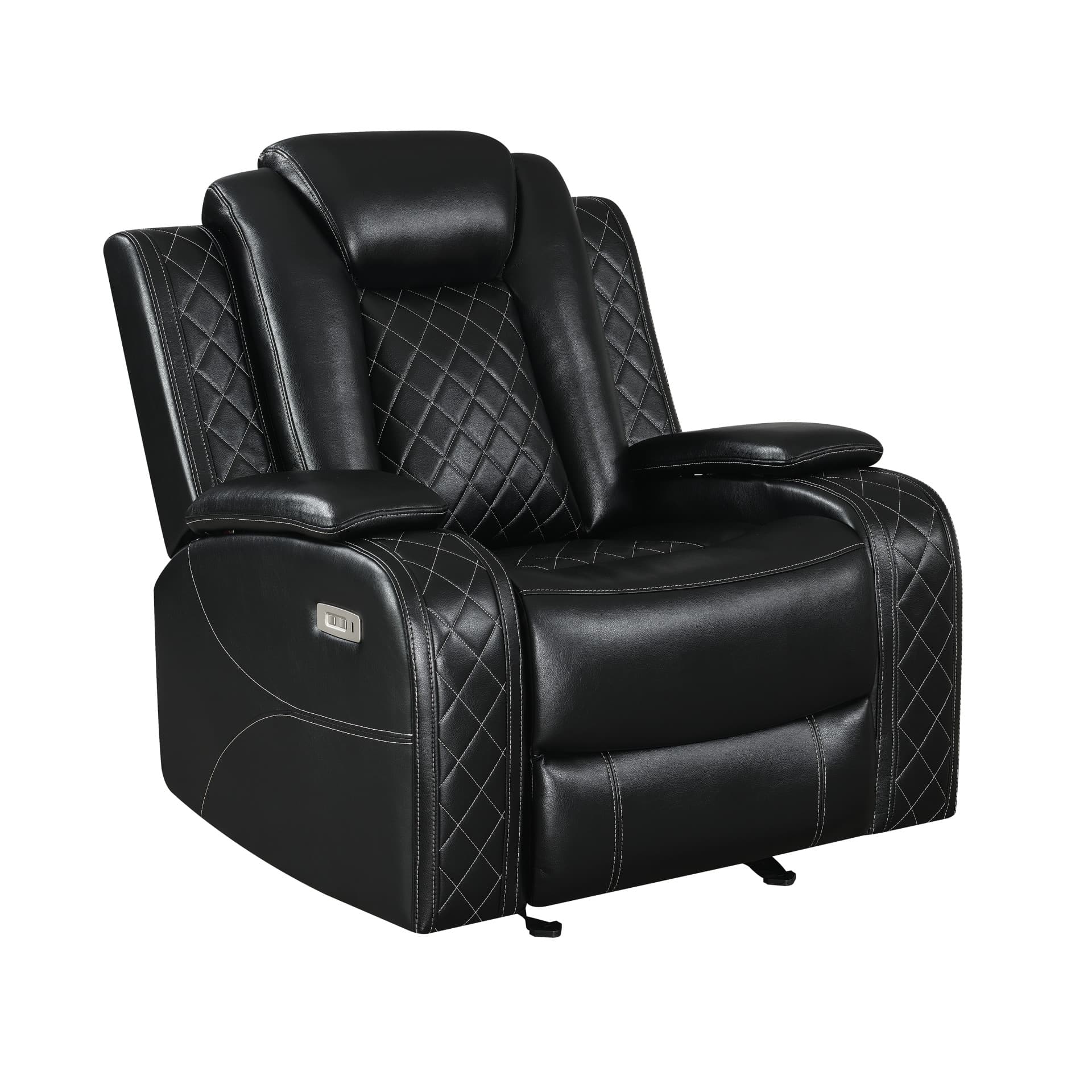 Orion Ii Glider Recliner with Power Fr & Hr, Black