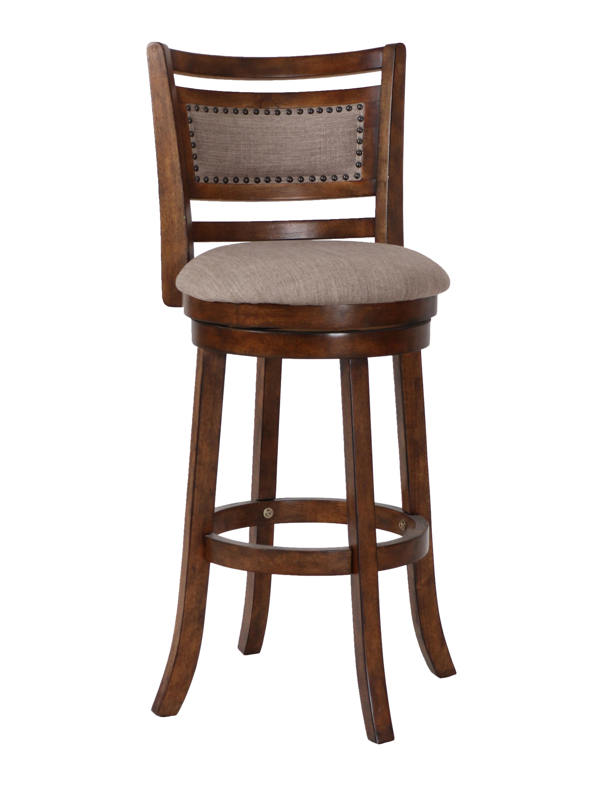 Aberdeen 29" Bar Stool with Fabric Cushions, Brown