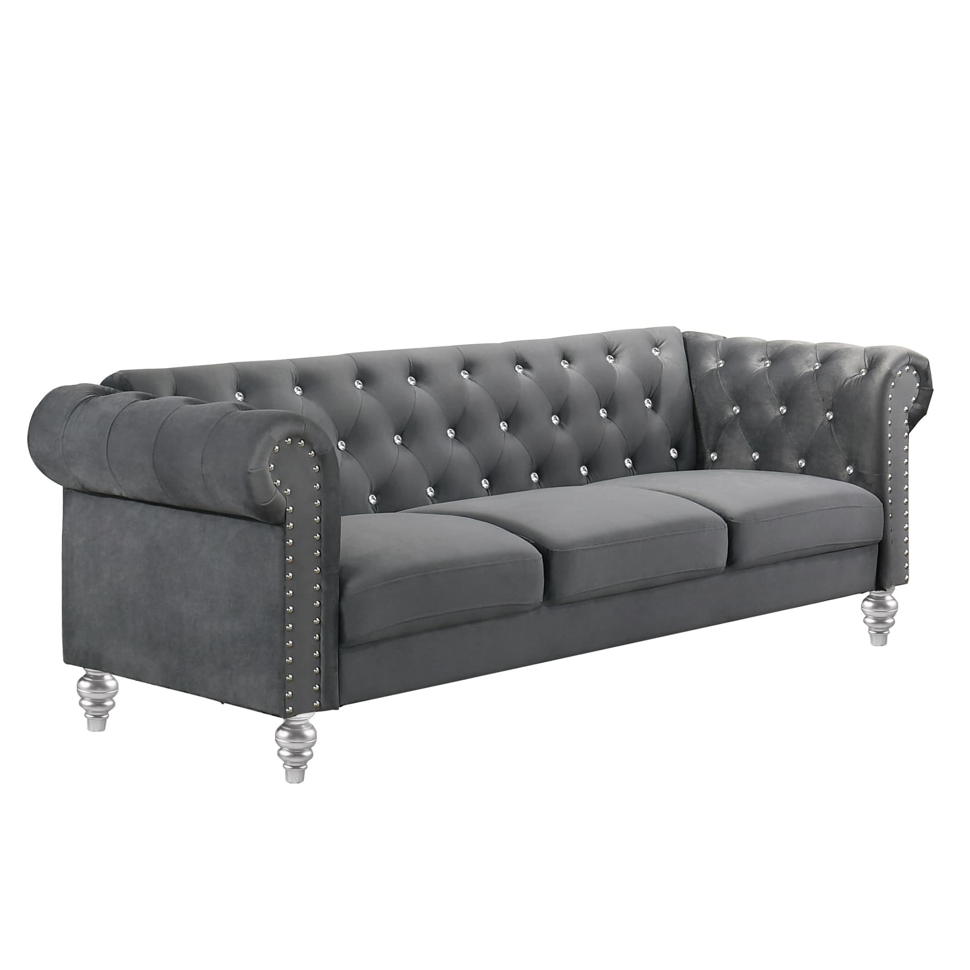Emma Crystal Sofa, Gray