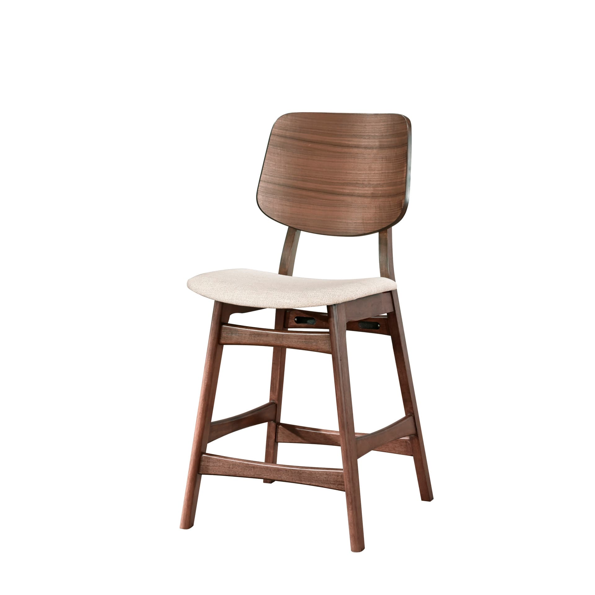 Oscar Counter Chair with Natural Cushion, Walnut