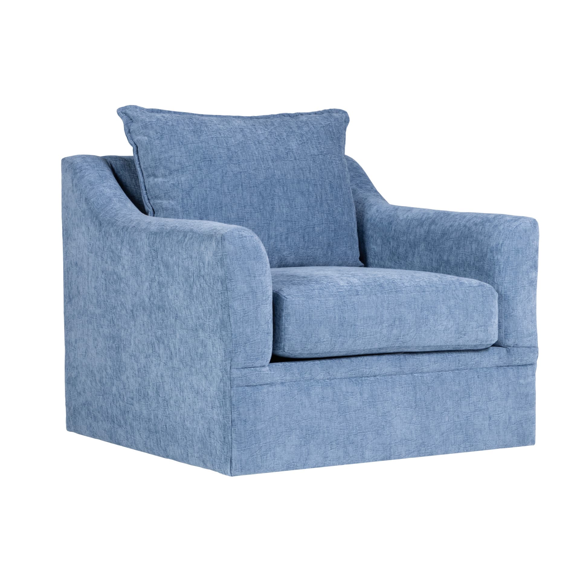 Sylvie Swivel Chair, Blue Slate