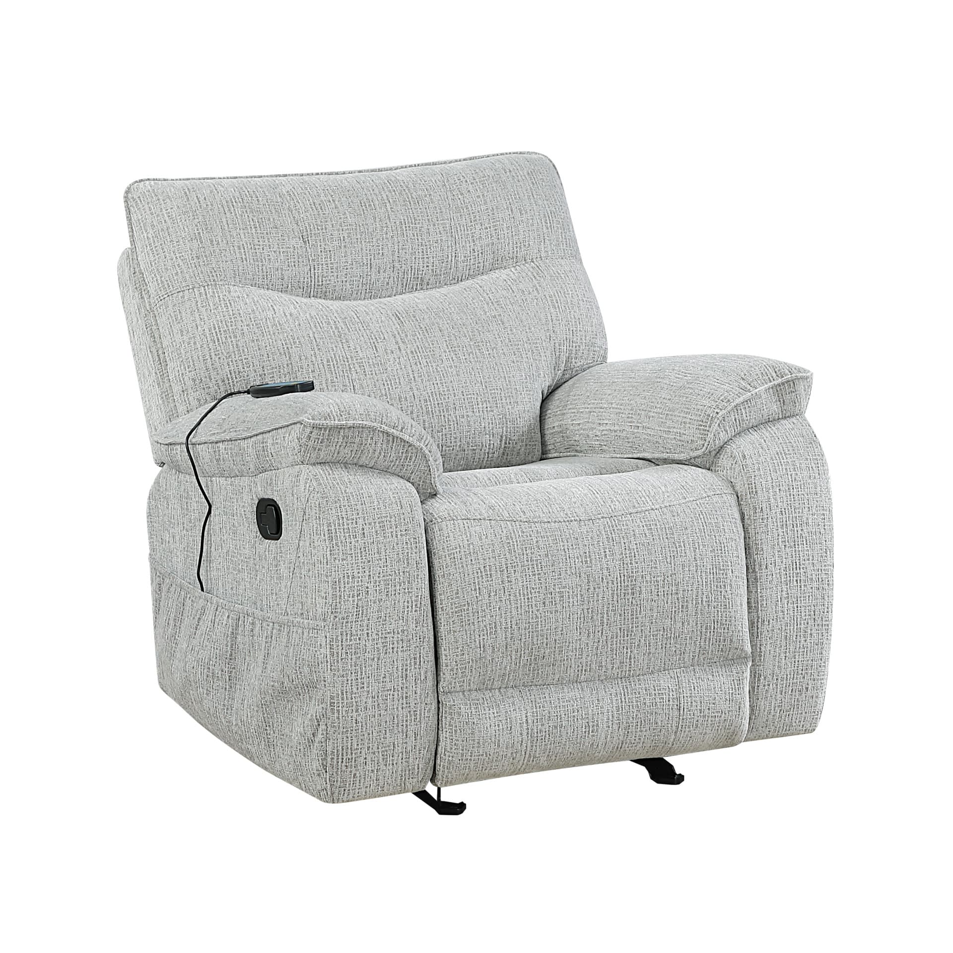 Chablis Glider Recliner with Heat & Massage, Mist Gray