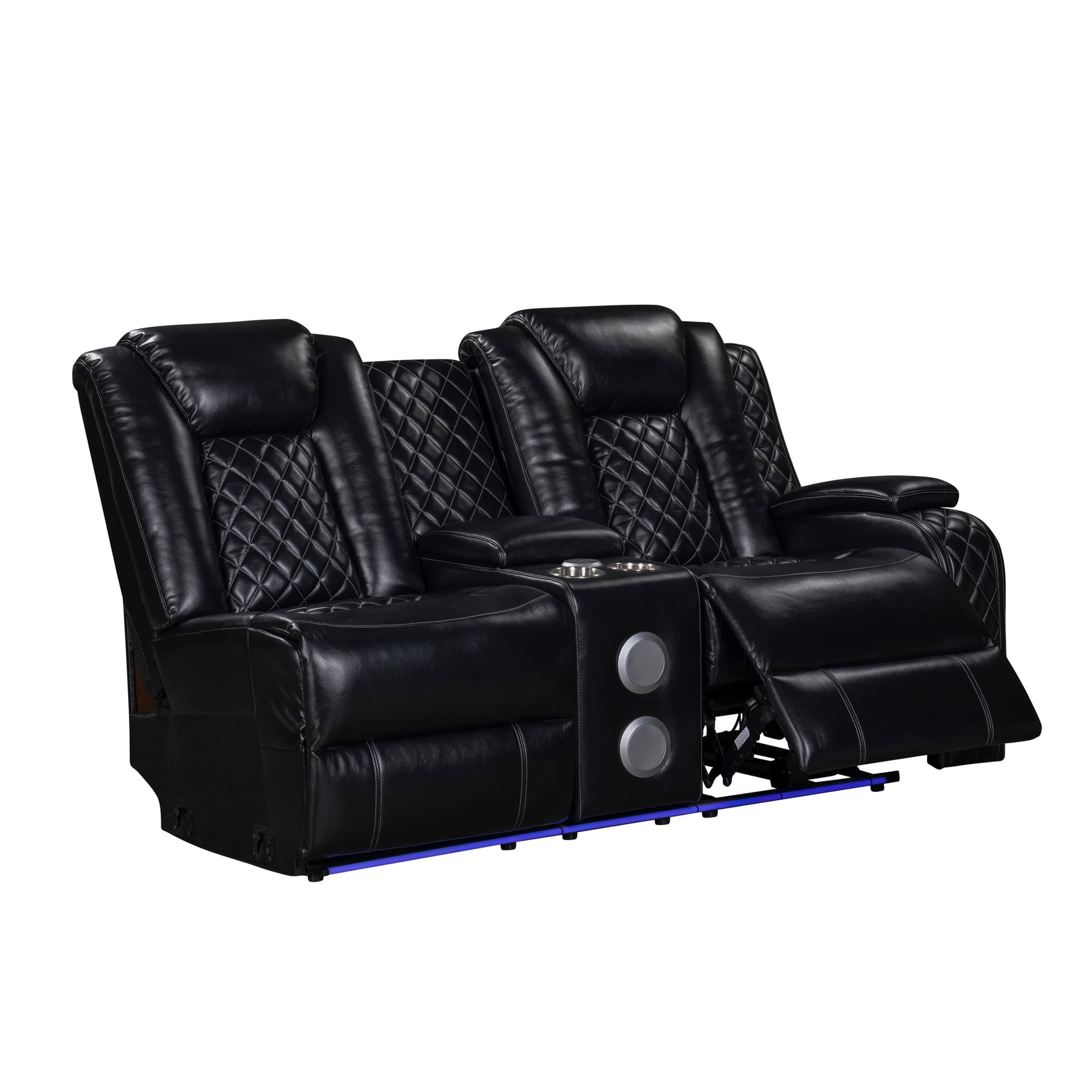 Orion Ii Right-Arm Facing Console Loveseat with 1 Recliner, Black