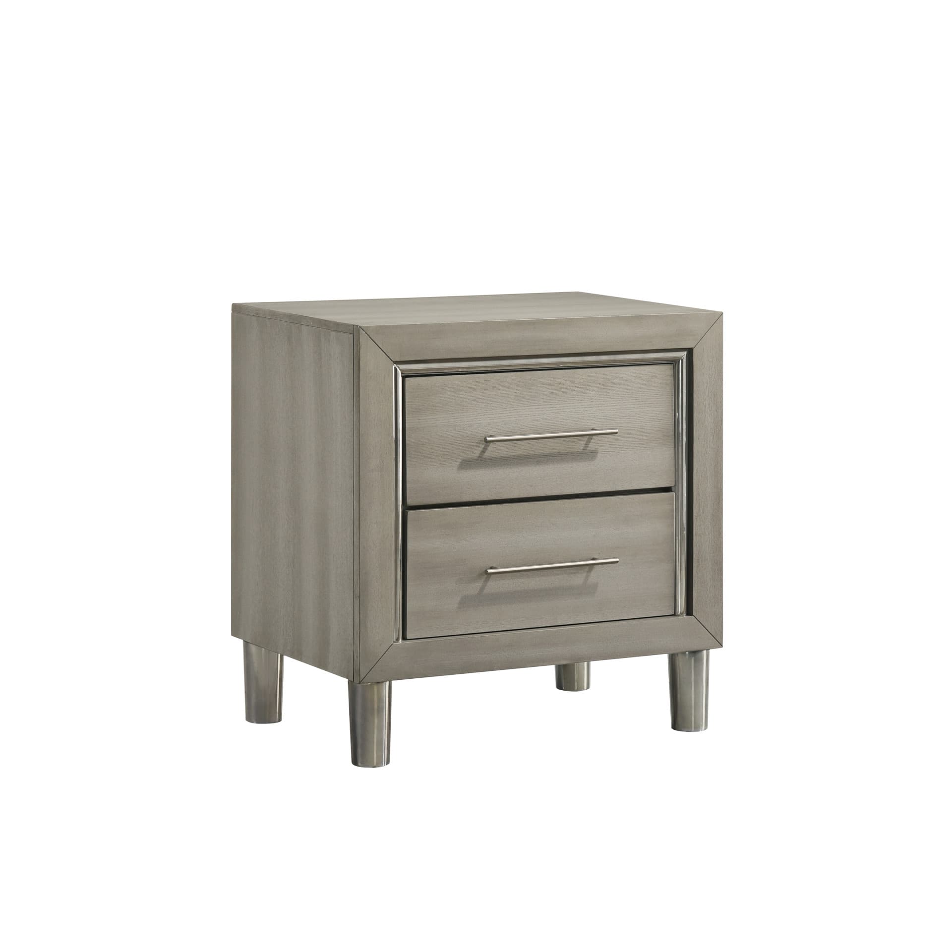 Lennox 2 Drawer Nightstand, Gray