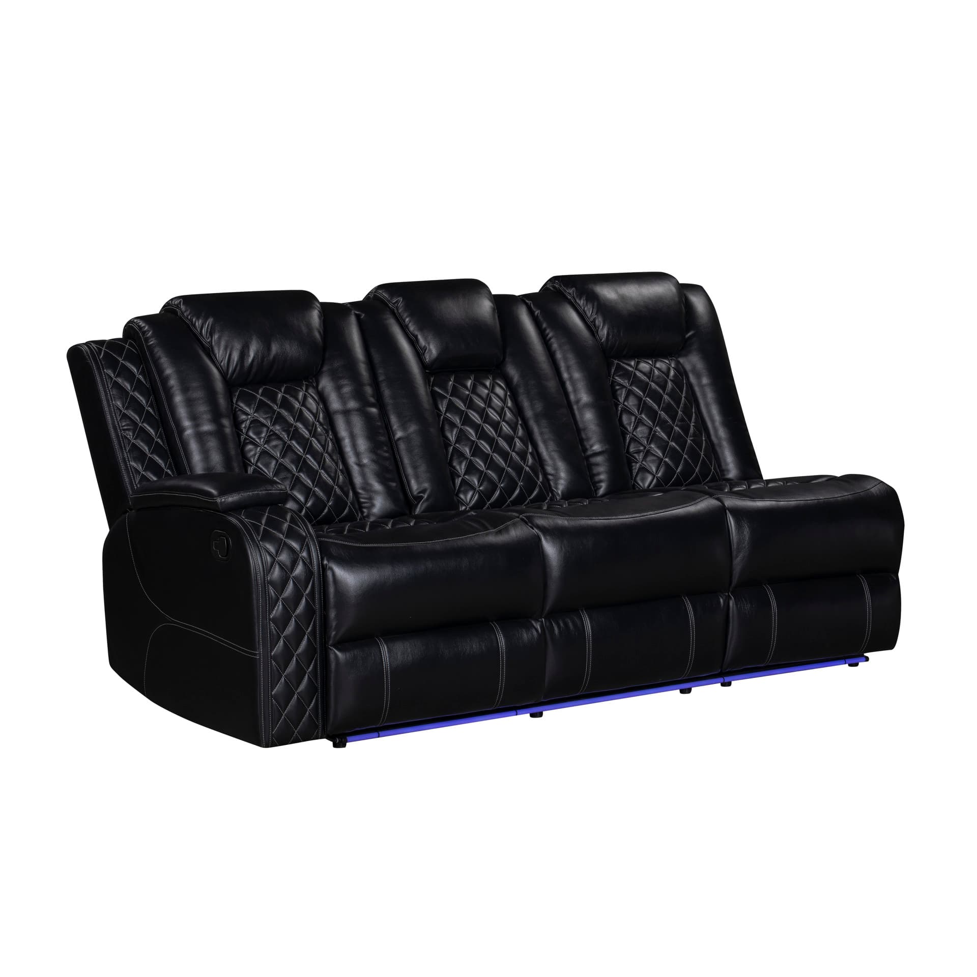 Orion Ii Left-Arm Facing Sofa with Dual Recliner, Black