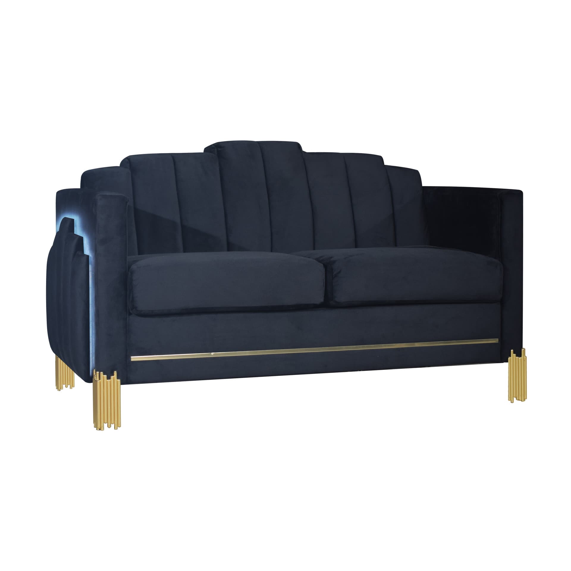 Empire Lighted Loveseat, Black