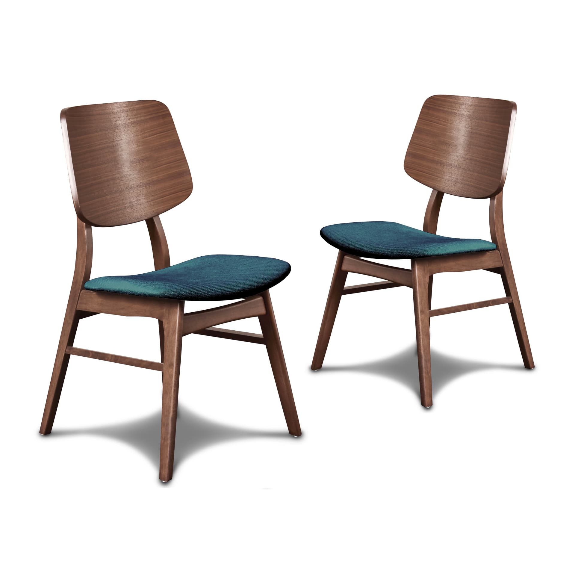 Oscar Chair with Teal Cushion, Walnut