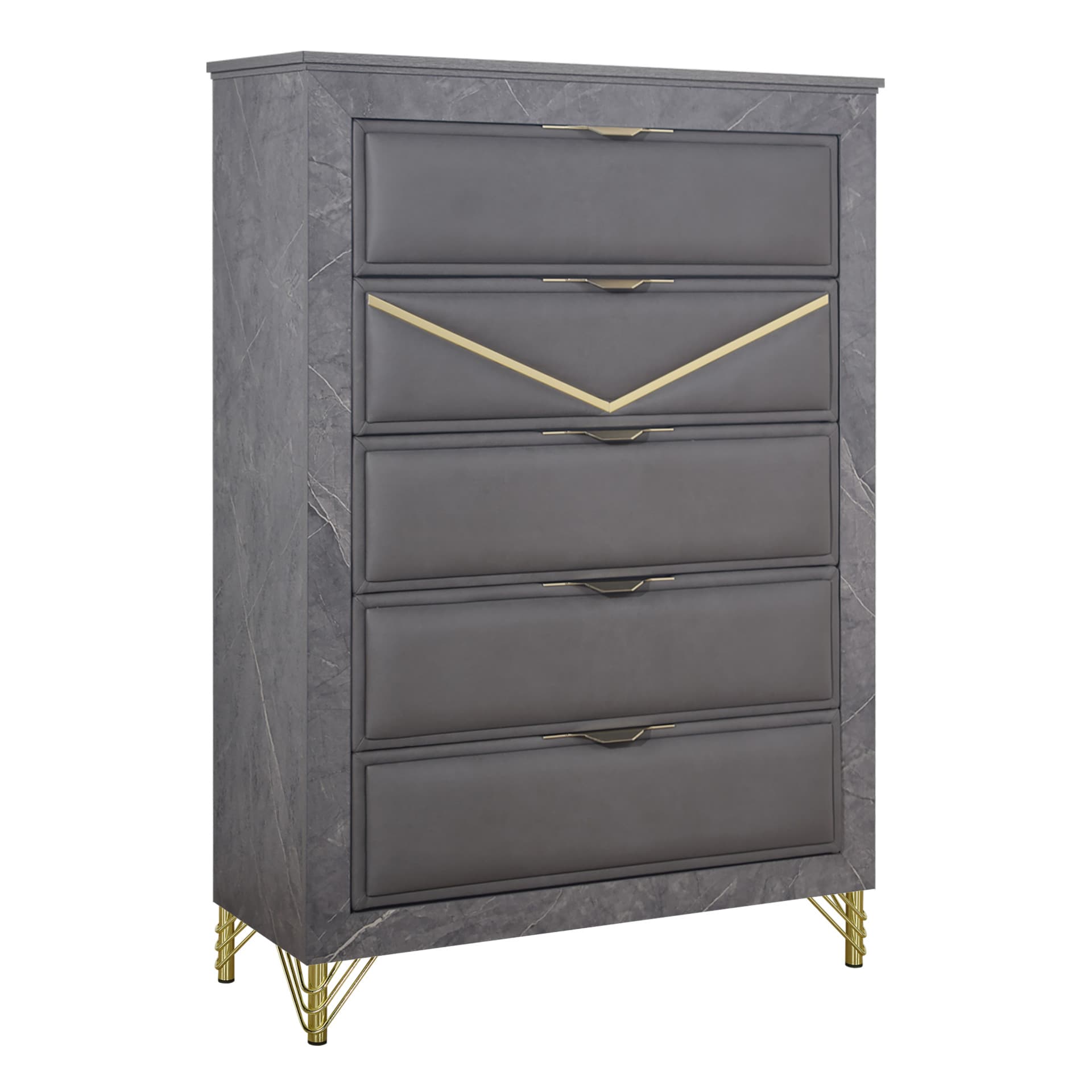 Symmetry 5 Drawer Chest, Charcoal
