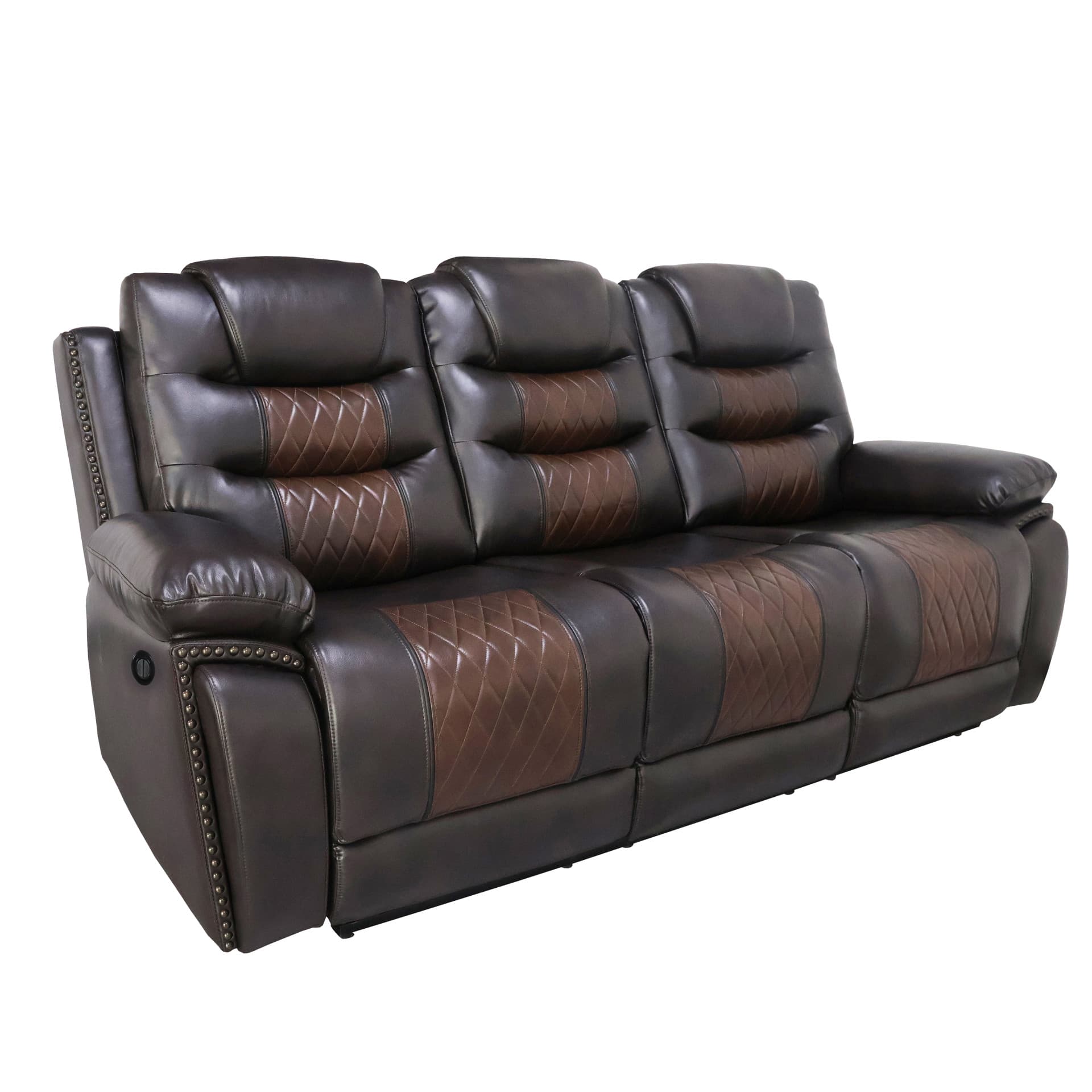 Nikko Sofa with Power Fr, Brown