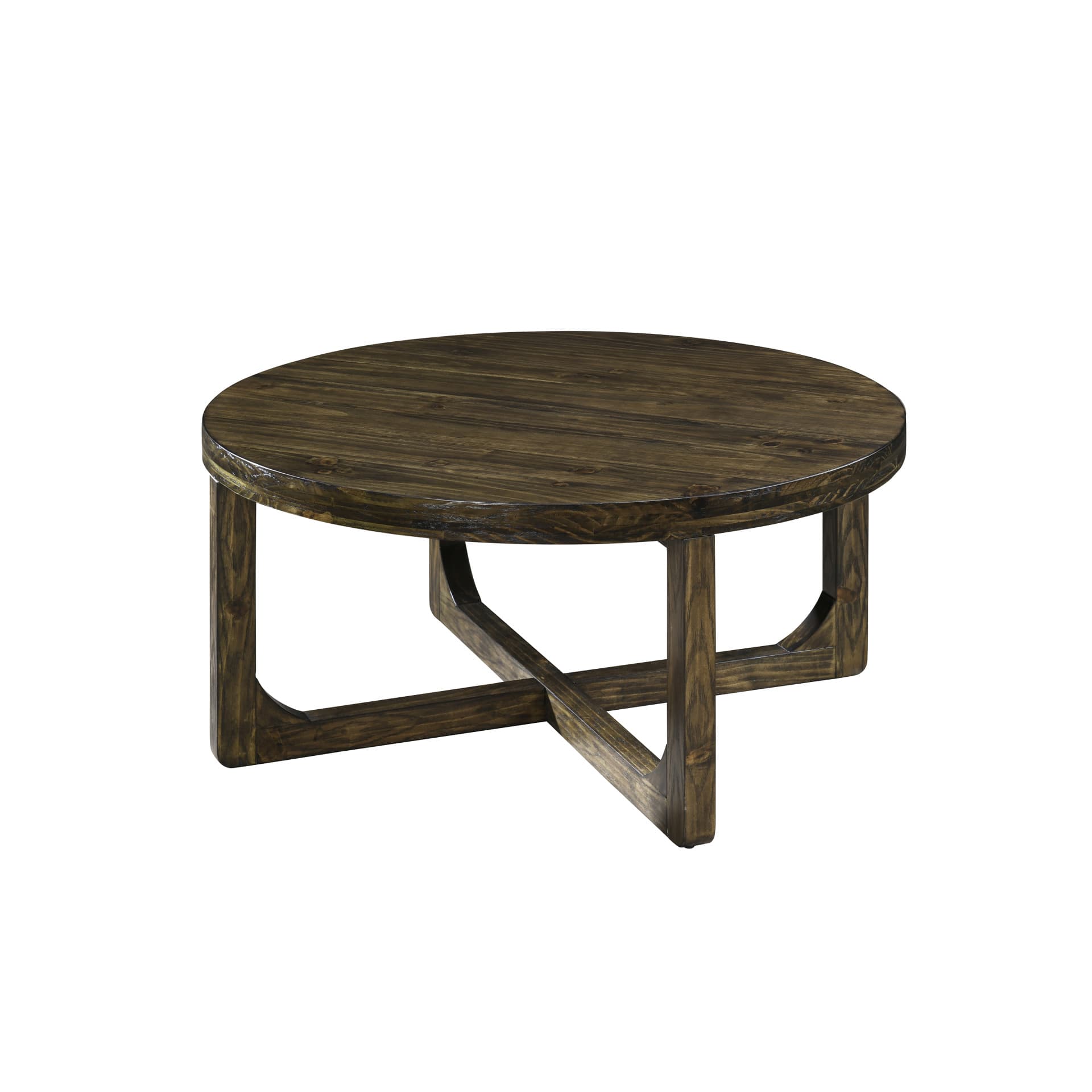 Kerby Round Coffee Table, Dark Brown