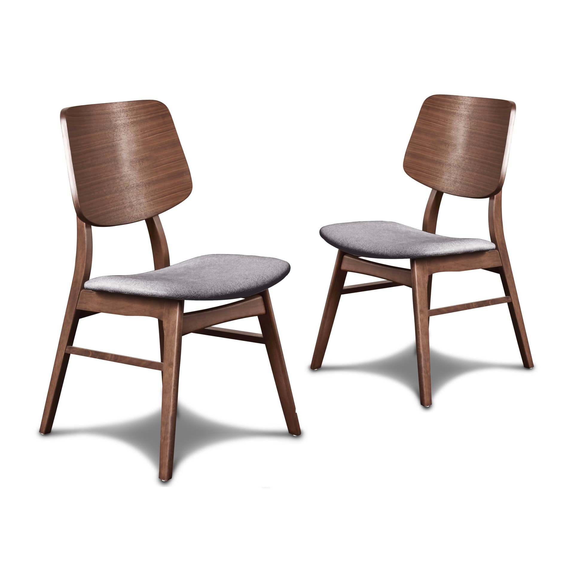 Oscar Chair with Dark Gray Cushion, Walnut