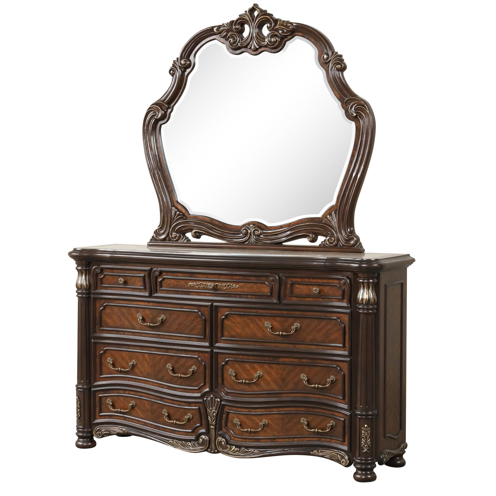 Bella Notte Dresser Mirror, Mahogany Brown