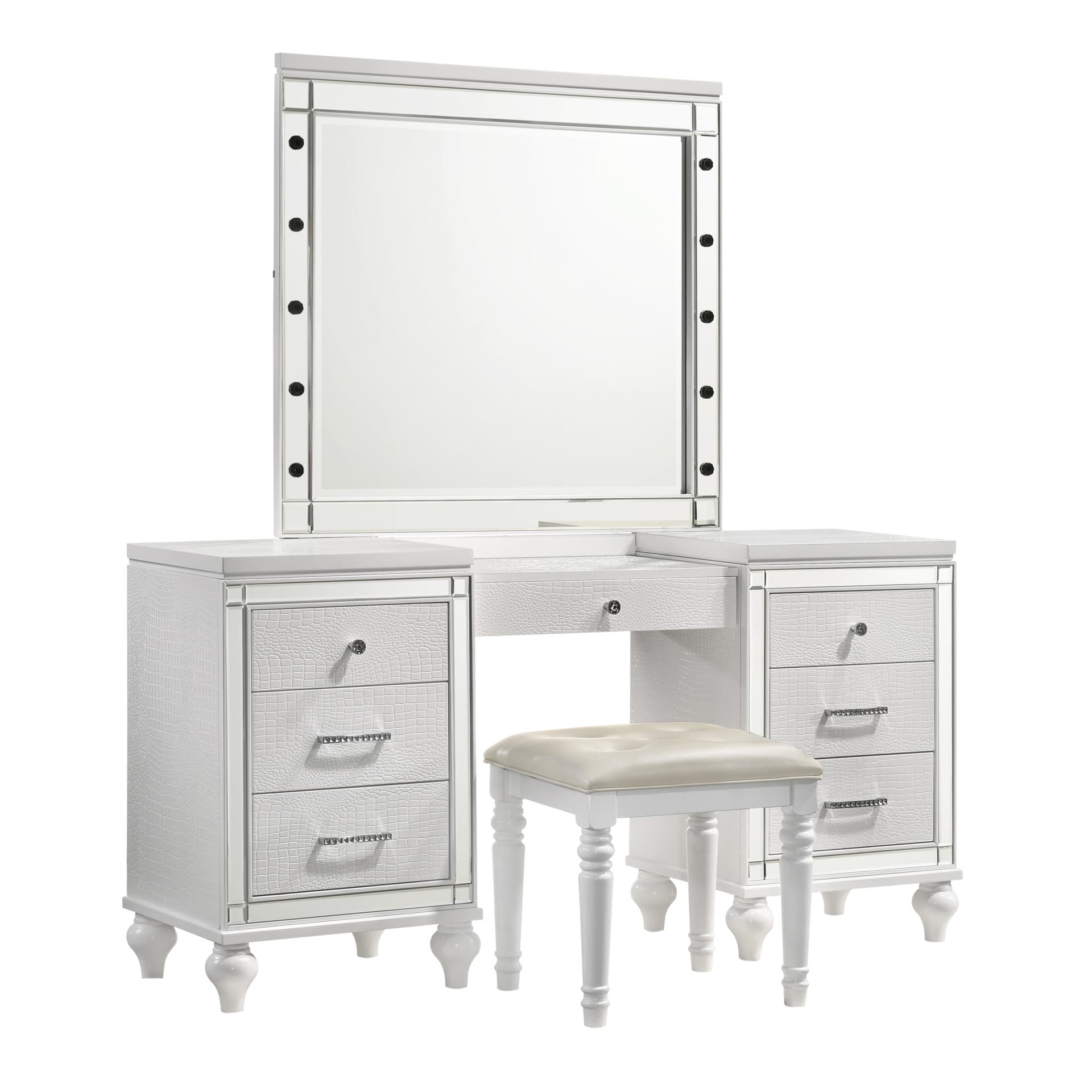 Valentino White Valentino Dressing Table Mirror (bulbs Not Included)