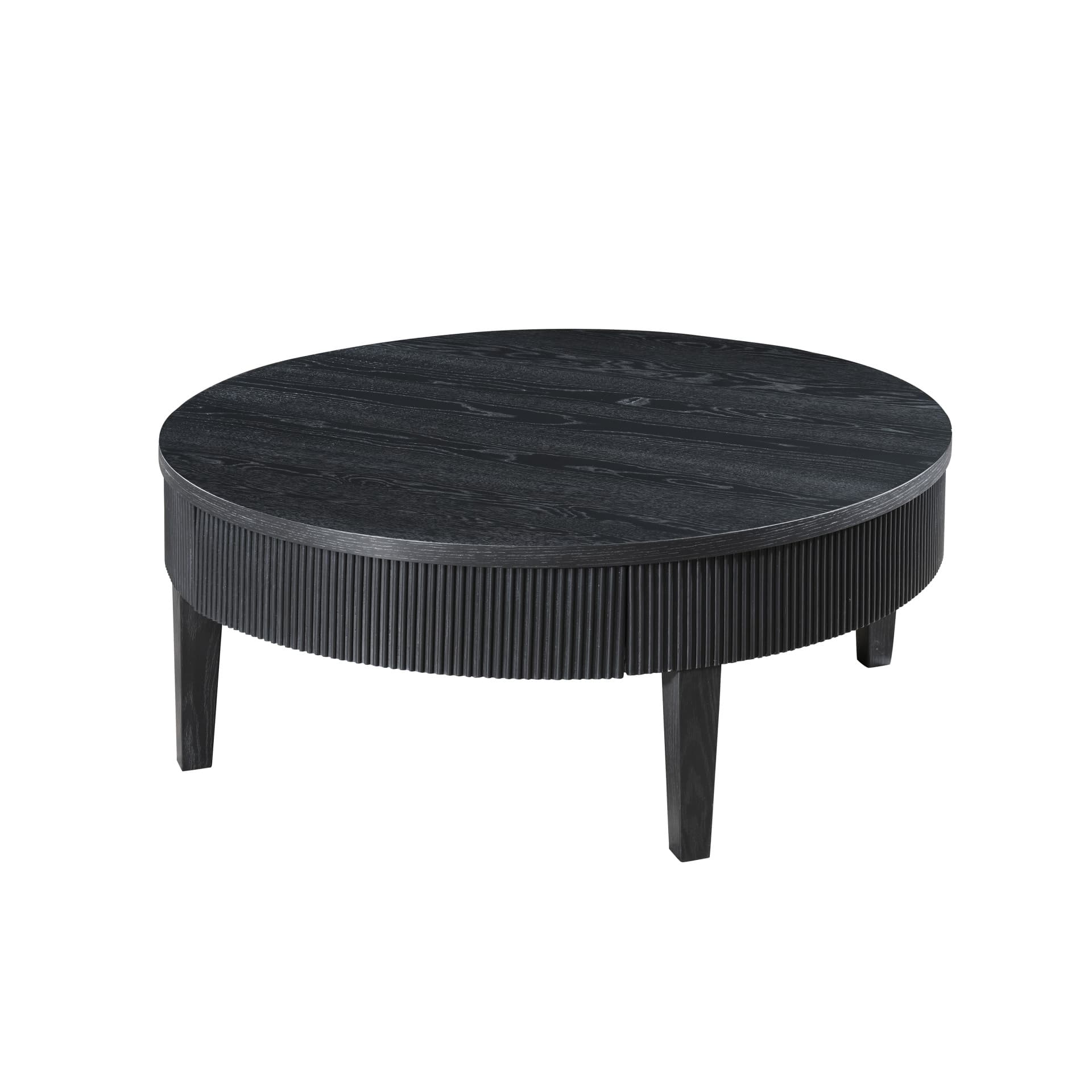 Tate Round One Drawer Coffee Table, Black