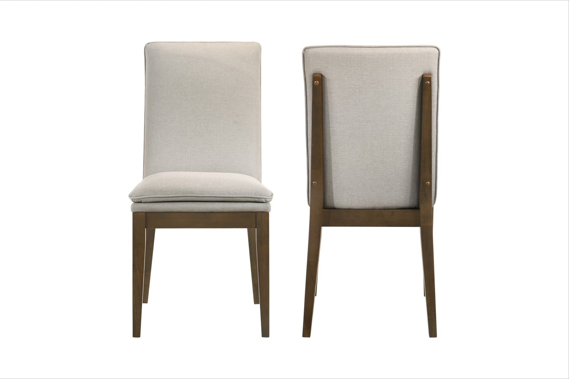 Maggie Dining Chair with Natural Cushion, Walnut