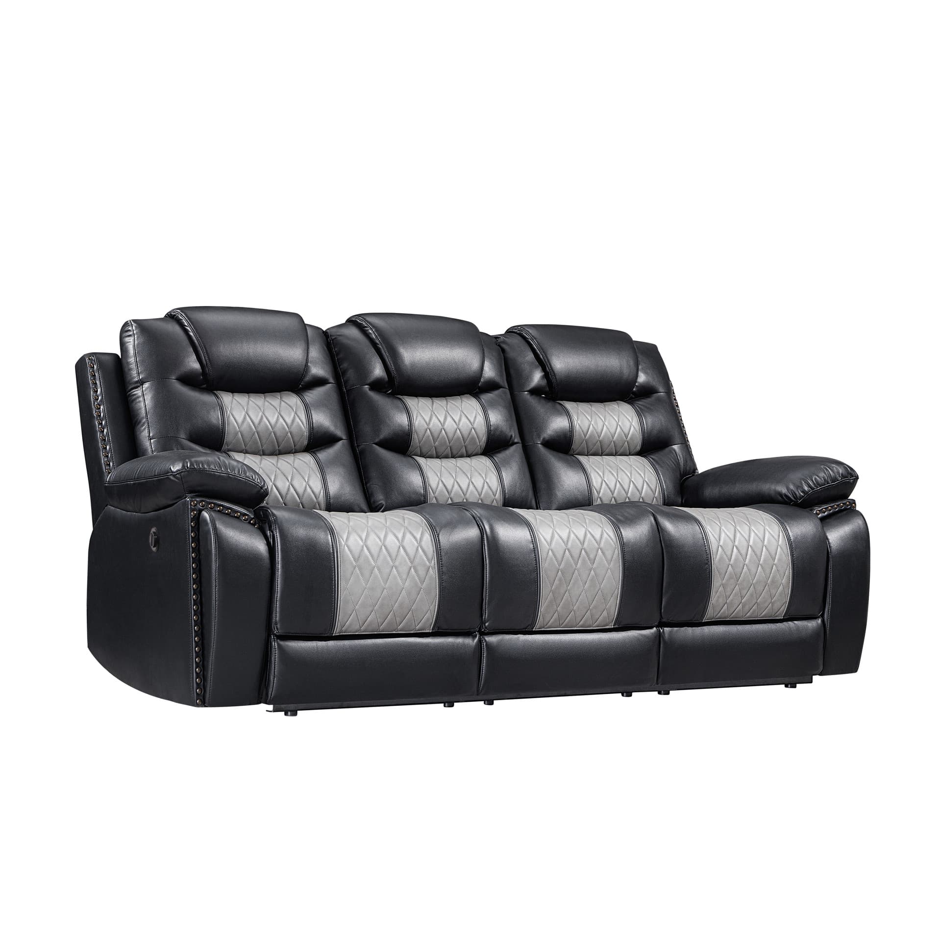 Nikko Sofa with Power Fr-Black/gray