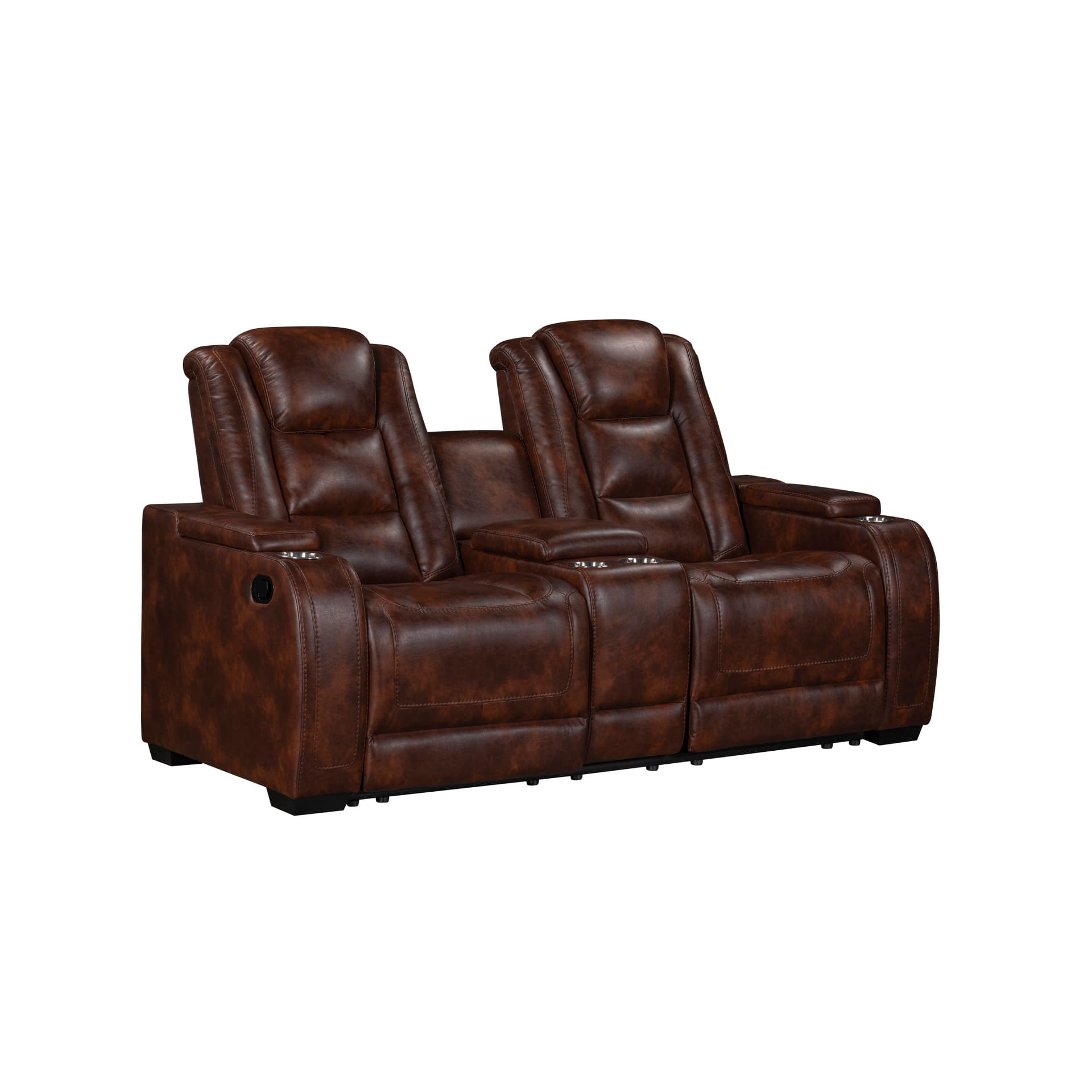 Chester Reclining Console Loveseat, Brown