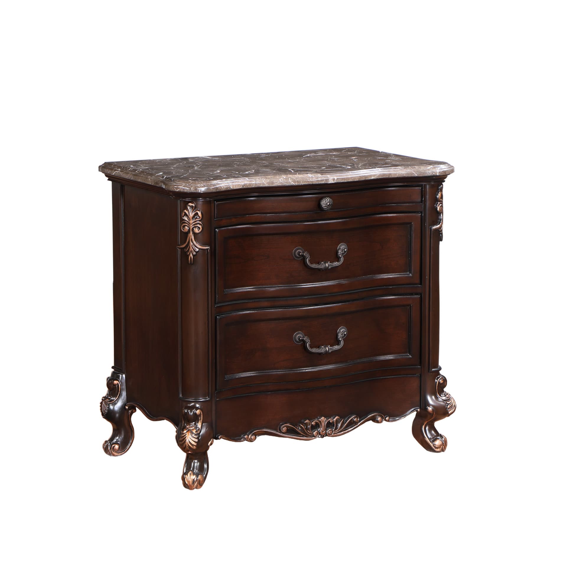 Constantine Nightstand with Marble Top, Cherry